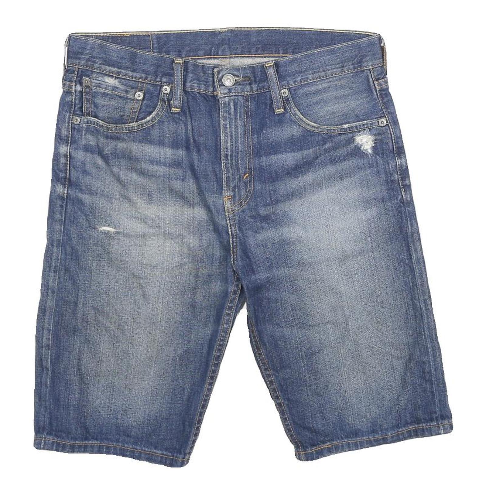 LEVI'S Mens Denim Blue Casual Shorts L W30 Comfortable Fit Distressed Detail Refurbished - N/A refurbished available on Cerqular