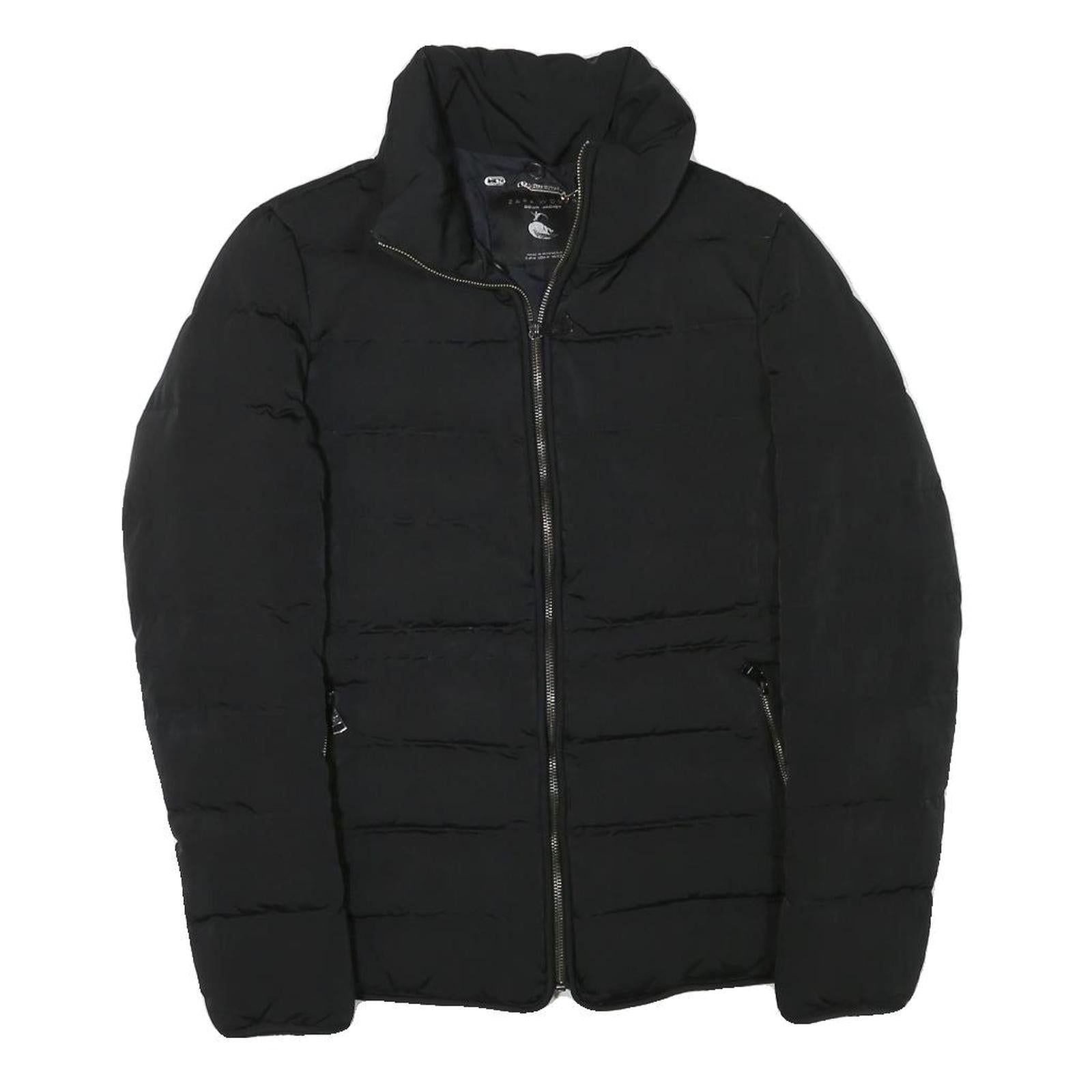 ZARA WOMAN Womens Black Outdoor Jacket M Polyester Blend Woven Plain Zip Refurbished - N/A refurbished available on Cerqular