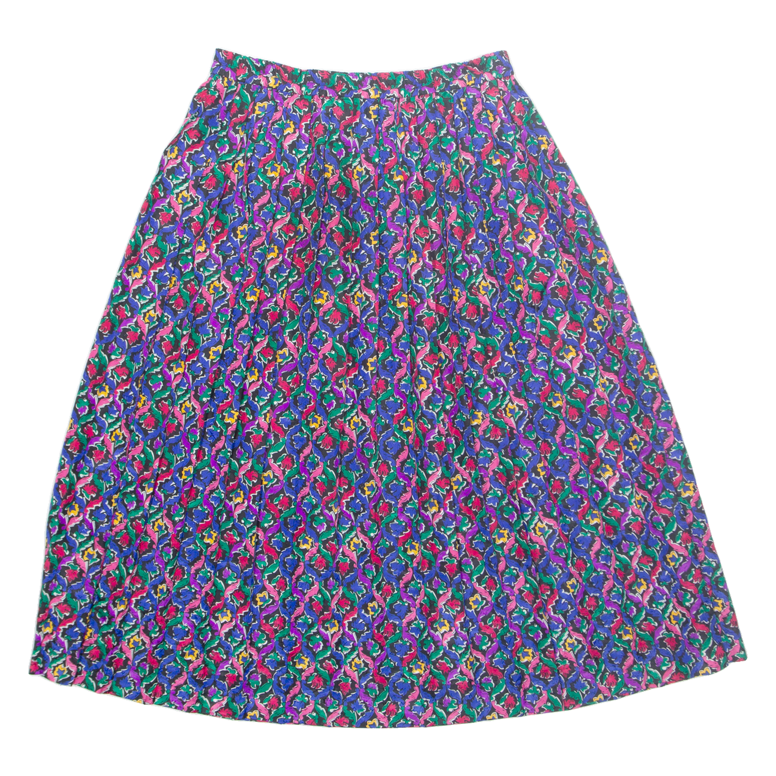 KORET Womens Pleated Skirt Blue Midi Crazy Pattern M Refurbished - N/A refurbished available on Cerqular
