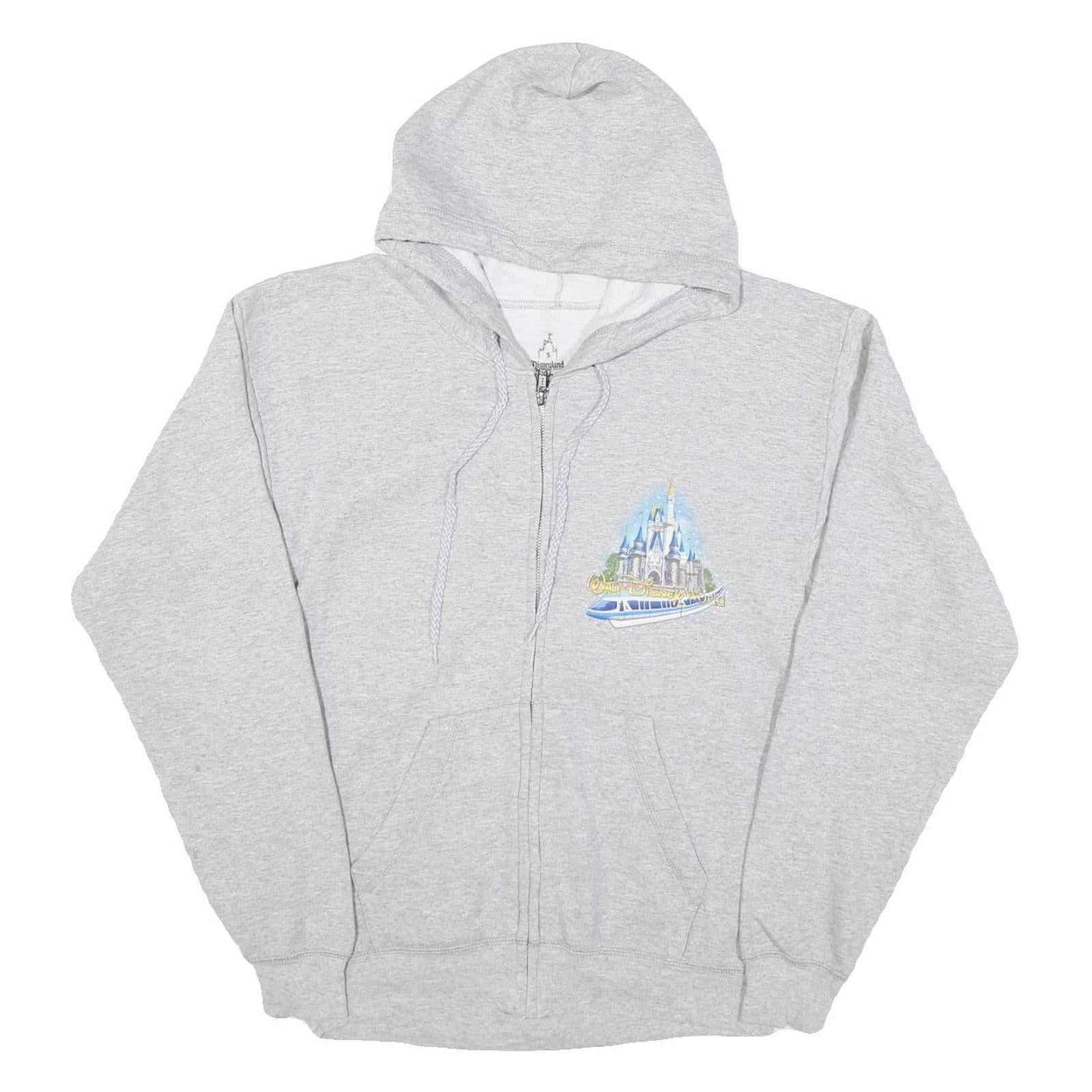 DISNEY Mens Grey Walt Disney World Zip Up Hoodie S Cotton Blend Refurbished - N/A refurbished available on Cerqular