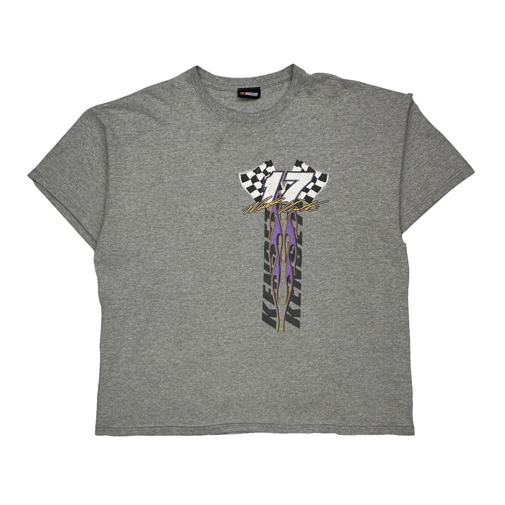 Matt Kenseth Nascar Nascar T-Shirt - 2XL Grey Cotton Refurbished - Thrifted (note: this is a term often used to describe second- refurbished available on Cerqular
