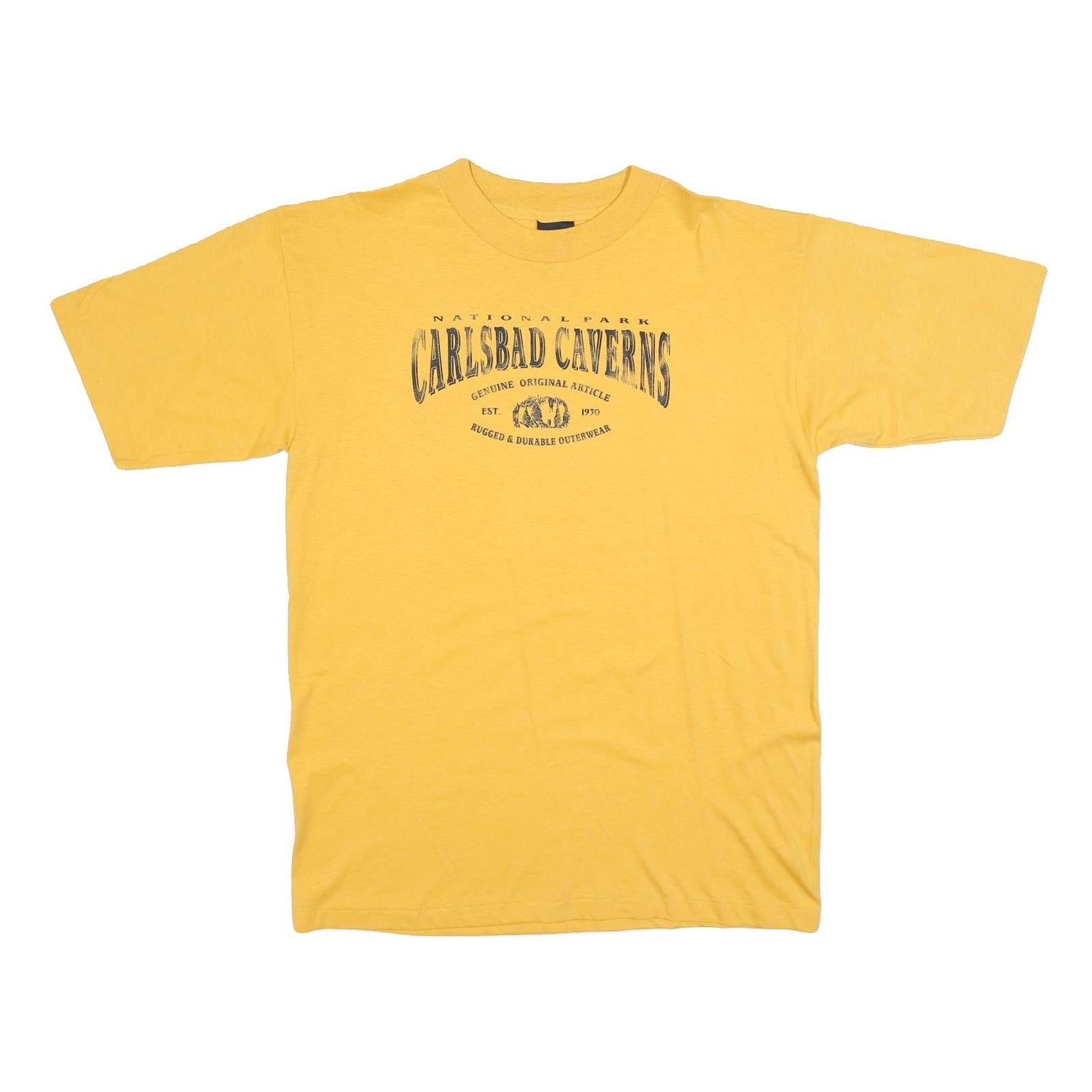 Buy PRAIRIE MOUNTAIN Mens Yellow Carlsbad Caverns Graphic T-Shirt L Short Sleeve Refurbished - $11.69 PRAIRIE MOUNTAIN Mens Yellow Carlsbad Caverns Graphic T-Shirt L Short Sleeve Refurbished - N/A refurbished available on Cerqular
