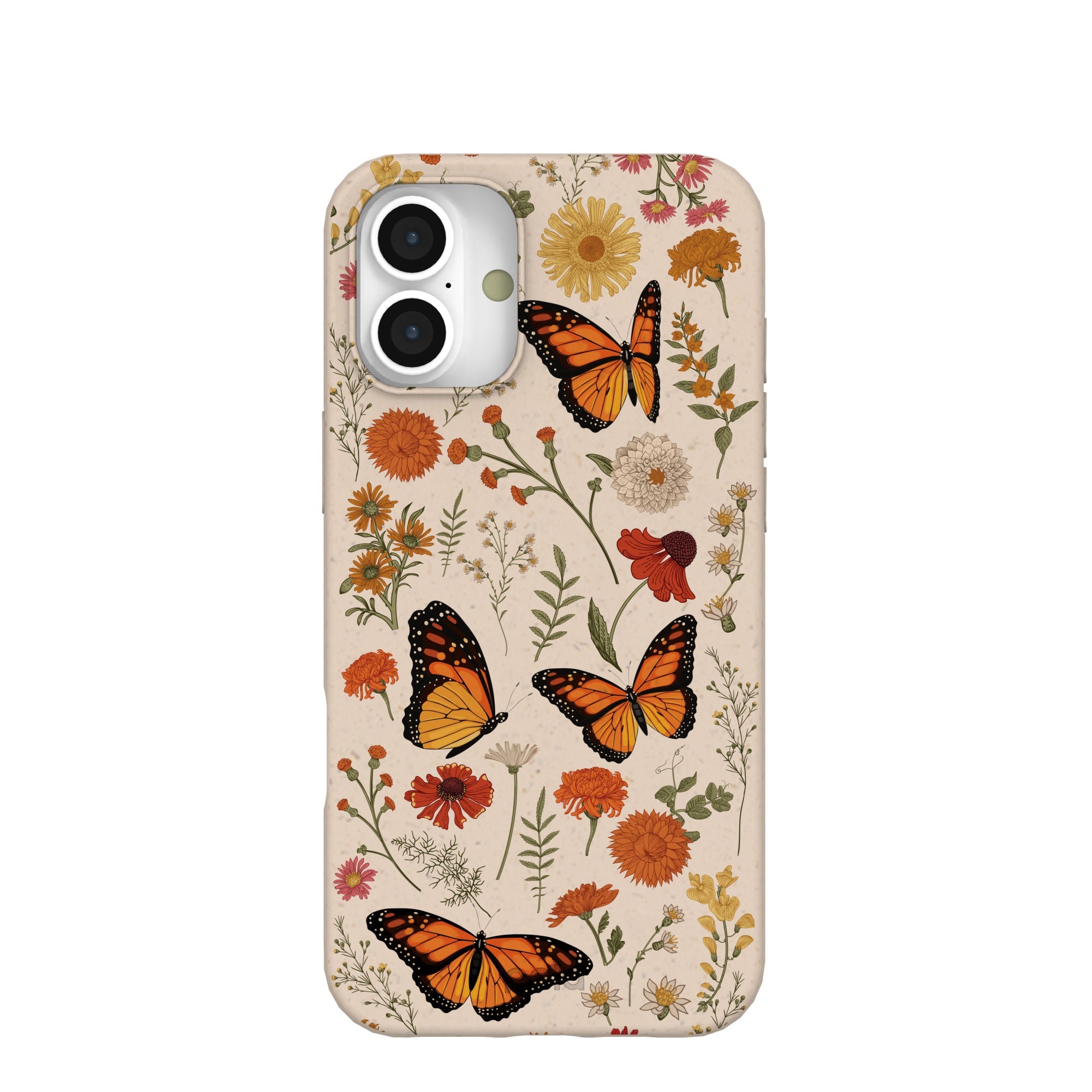Seashell Monarch Butterfly iPhone 16 Plus Case Refurbished - Pela Case refurbished available on Cerqular