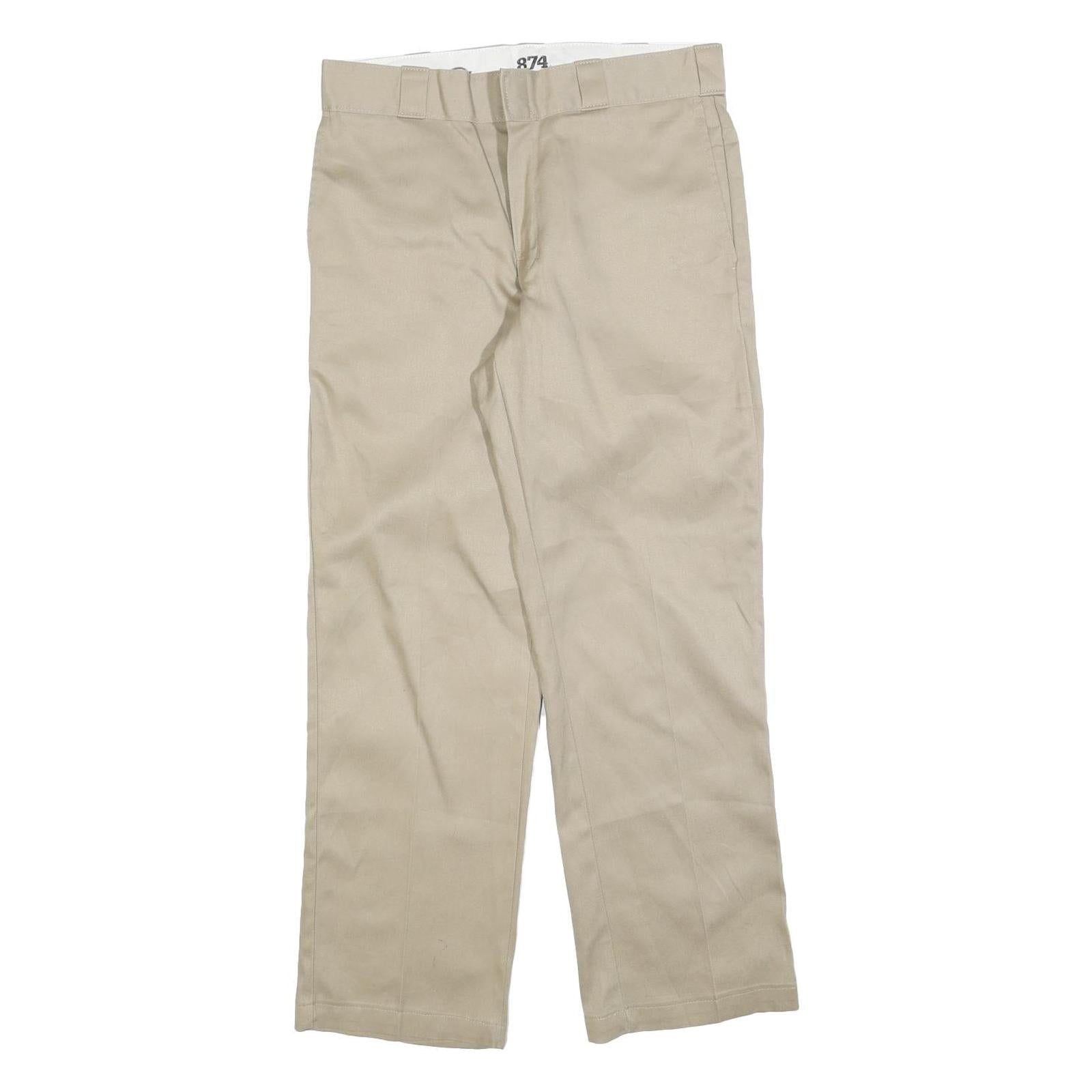 DICKIES Mens Cotton Blend Beige Regular Fit Straight Trousers W32 L30 Workwear Refurbished - N/A refurbished available on Cerqular