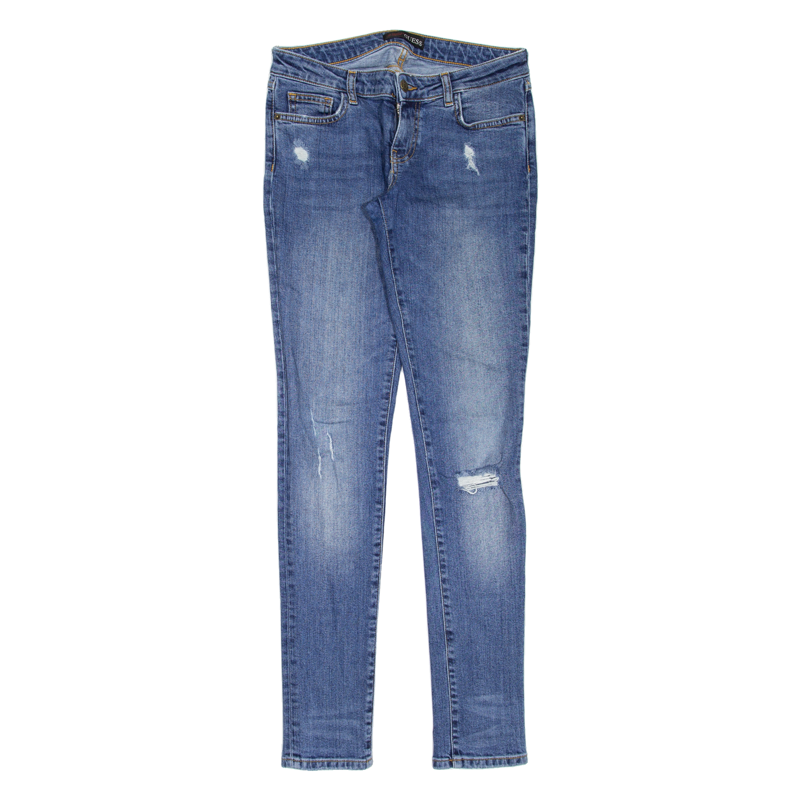 GUESS Distressed Womens Jeans Blue Slim Skinny W28 L32 Refurbished - N/A refurbished available on Cerqular