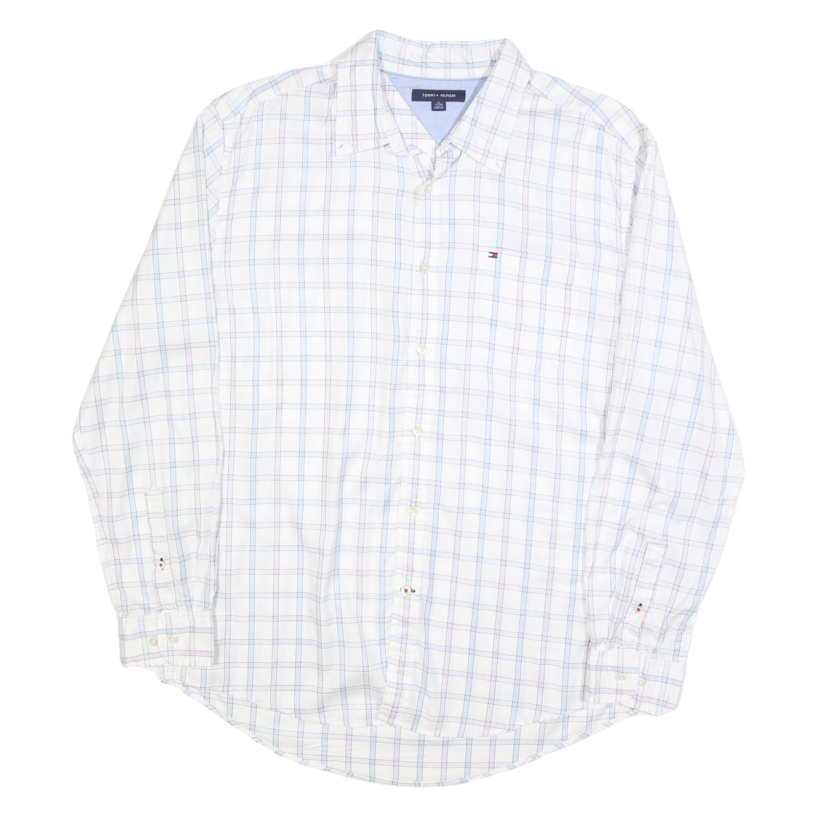 Buy TOMMY HILFIGER Mens White & Blue Shirt Check XL Classic Fit Cotton Blend Refurbished - $35.09 TOMMY HILFIGER Mens White & Blue Shirt Check XL Classic Fit Cotton Blend Refurbished - N/A refurbished available on Cerqular