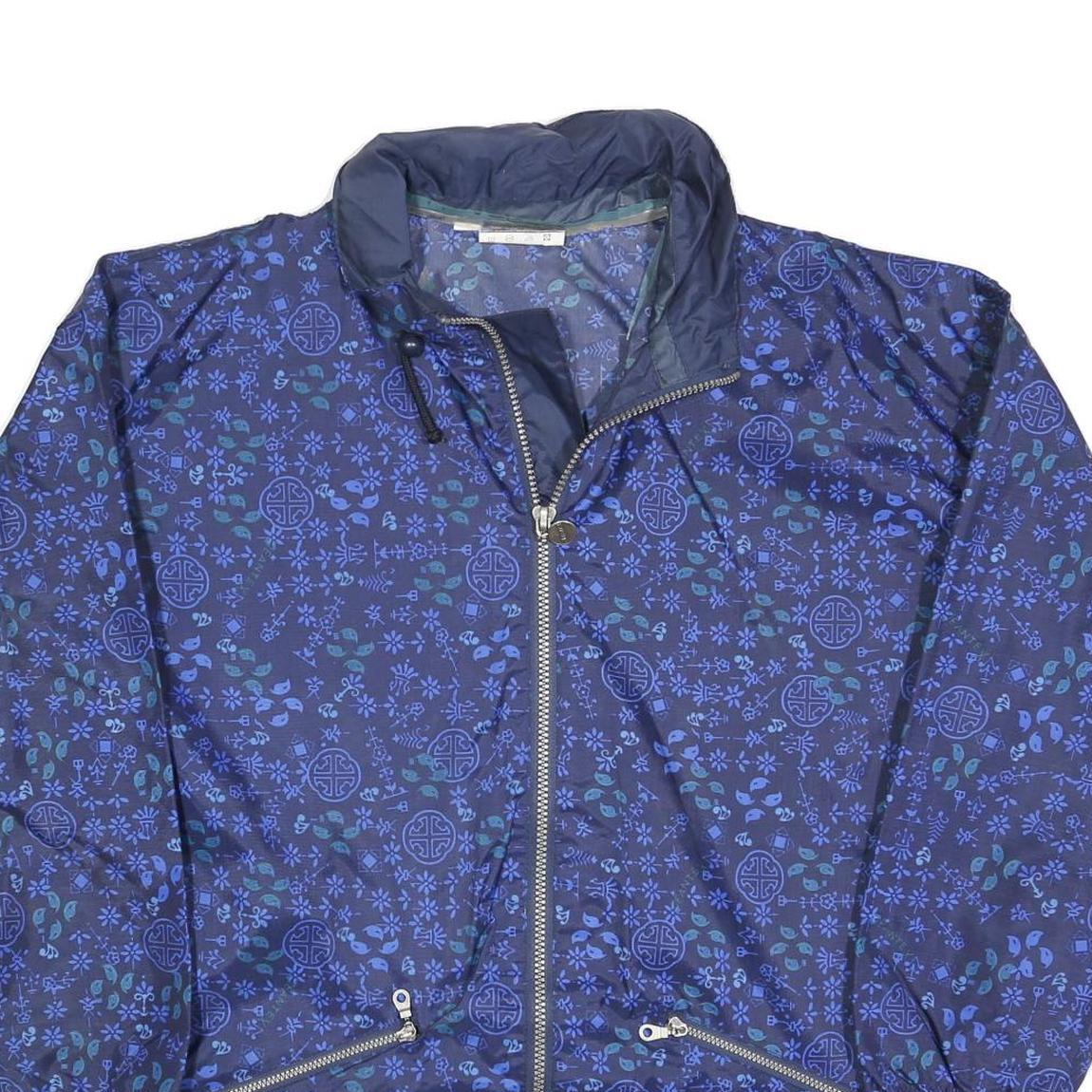 JANTEX Womens Blue & Green Patterned Nylon Jacket L Zip Casual Lightweight Refurbished - N/A refurbished available on Cerqular