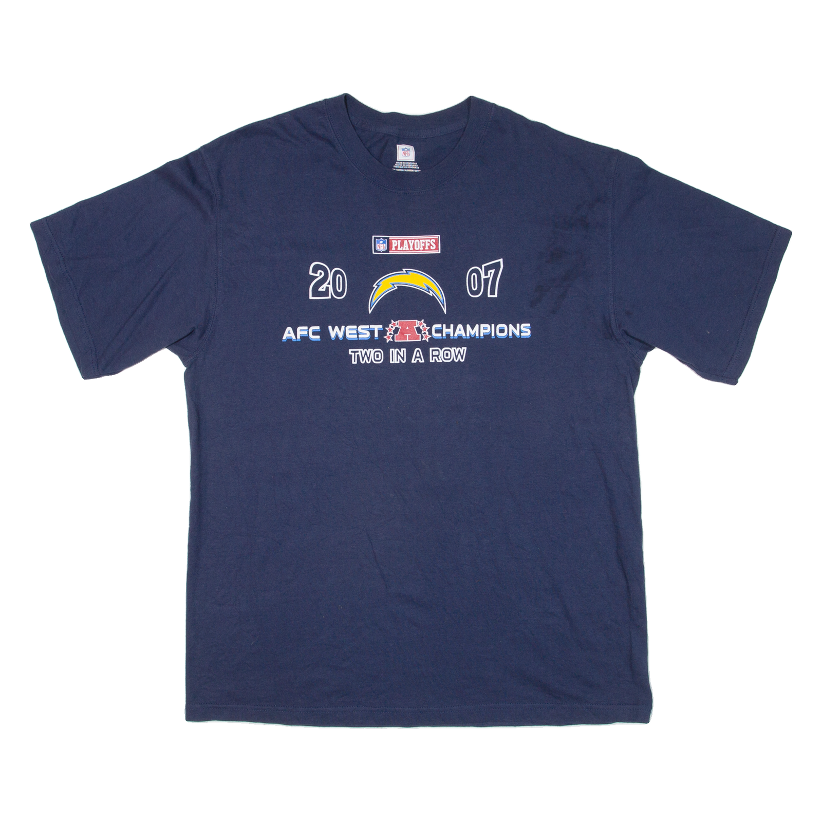 NFL Afc West Champions Mens T-Shirt Blue USA L Refurbished - N/A refurbished available on Cerqular