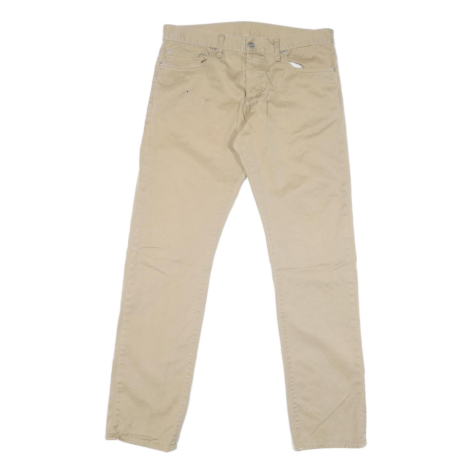 CARHARTT Mens Jeans Beige Regular Straight Denim W34 L33 Cotton Blend Zip Refurbished - N/A refurbished available on Cerqular