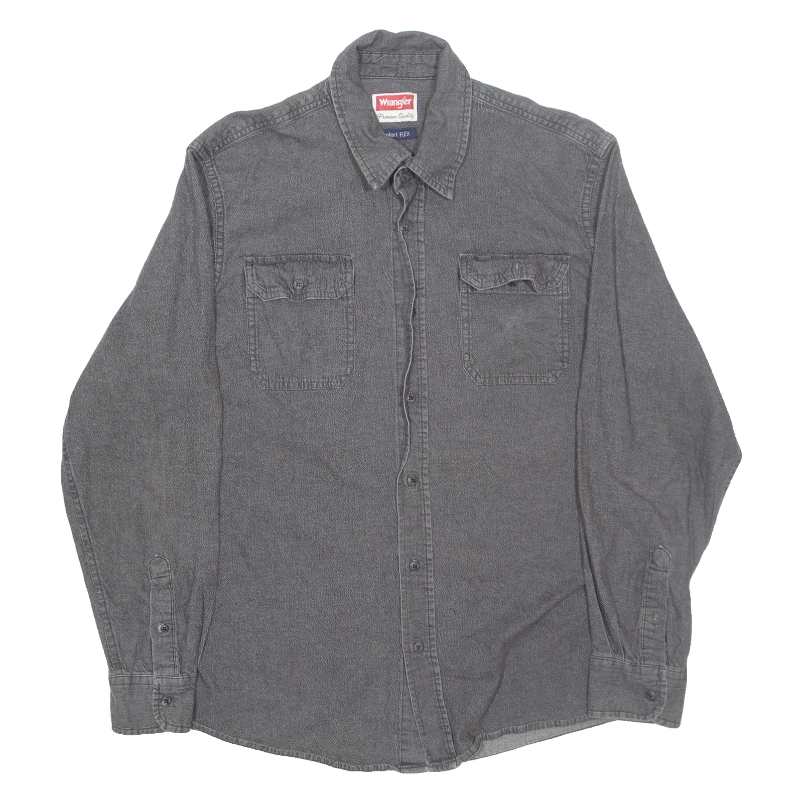 WRANGLER Mens Plain Shirt Black Long Sleeve L Refurbished - N/A refurbished available on Cerqular