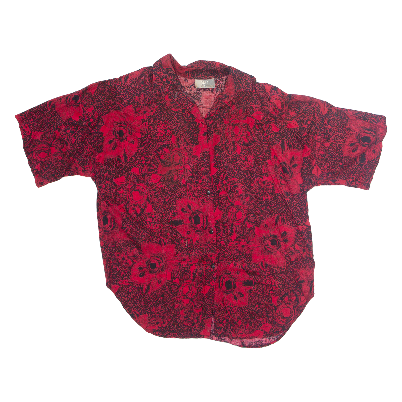 GP COLLECTIONS Womens Printed Shirt Red Off Shoulder 90s Floral L Refurbished - N/A refurbished available on Cerqular