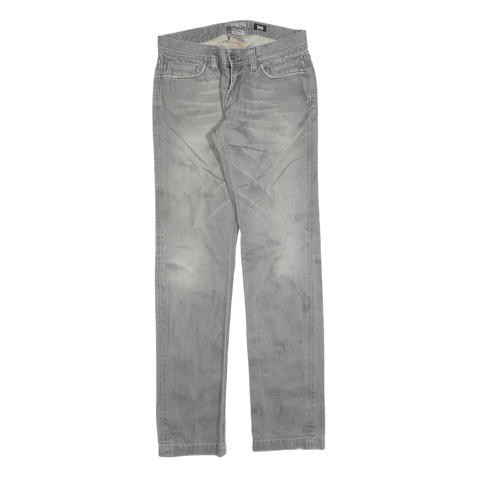 DOLCE & GABBANA Womens Grey Regular Fit Straight Denim Jeans W30 L34 Stylish Refurbished - N/A refurbished available on Cerqular