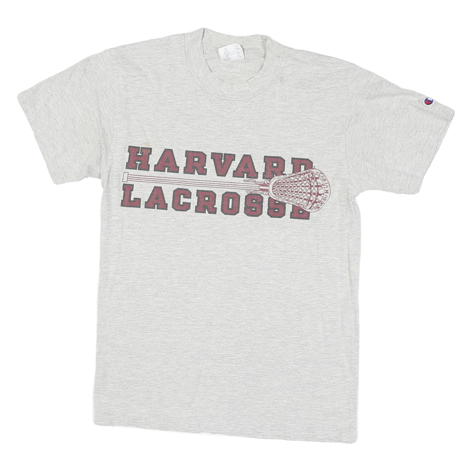 CHAMPION Mens Grey Harvard Lacrosse Graphic T-Shirt S Short Sleeve Crew Neck Refurbished - N/A refurbished available on Cerqular