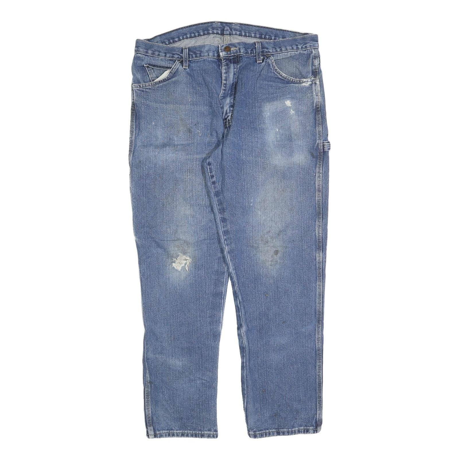DICKIES Mens Jeans Blue Relaxed Straight Denim Medium Wash W38 L30 Workwear Zip Refurbished - N/A refurbished available on Cerqular