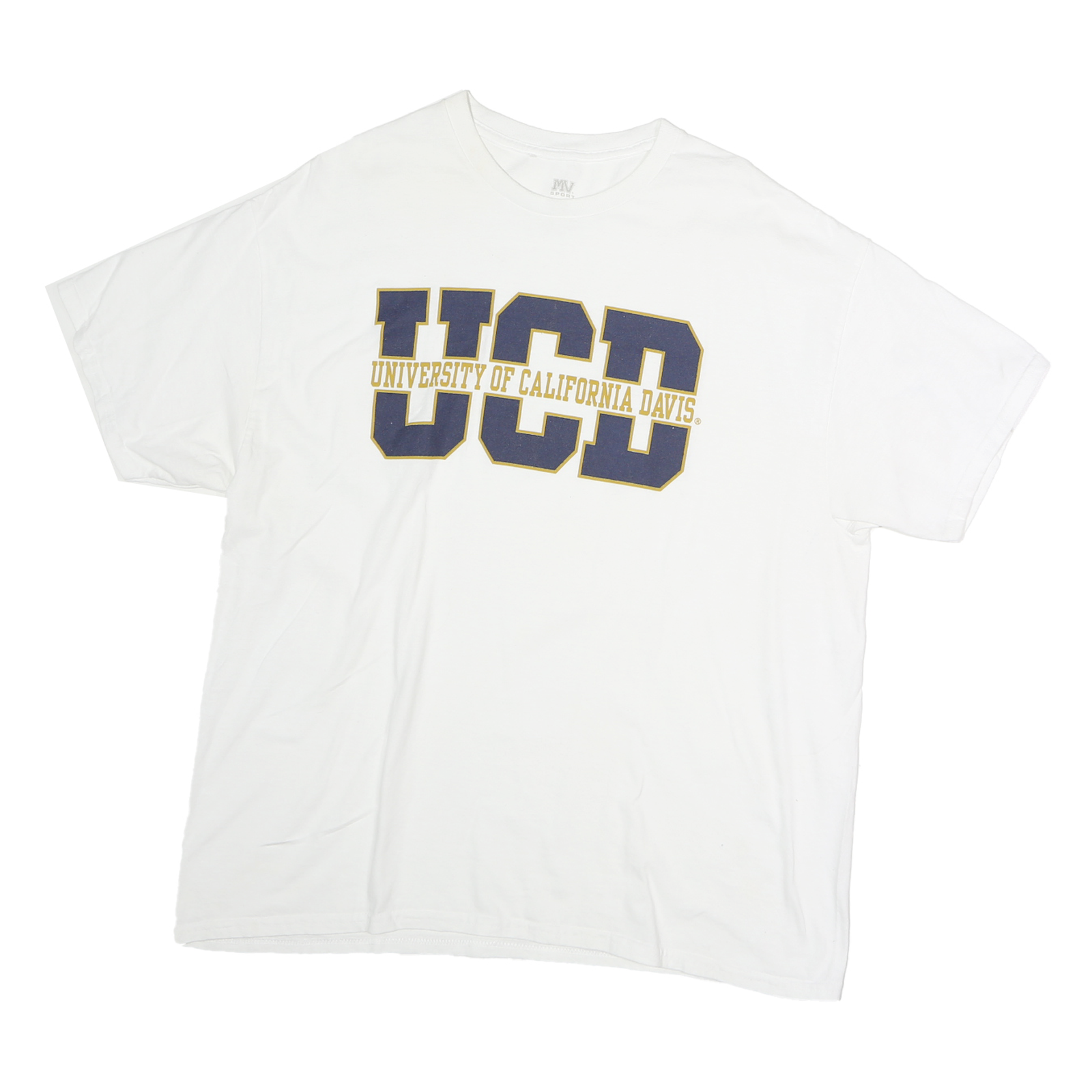 MV SPORT Mens White Cotton University Graphic T-Shirt L Short Sleeve Crew Neck Refurbished - N/A refurbished available on Cerqular