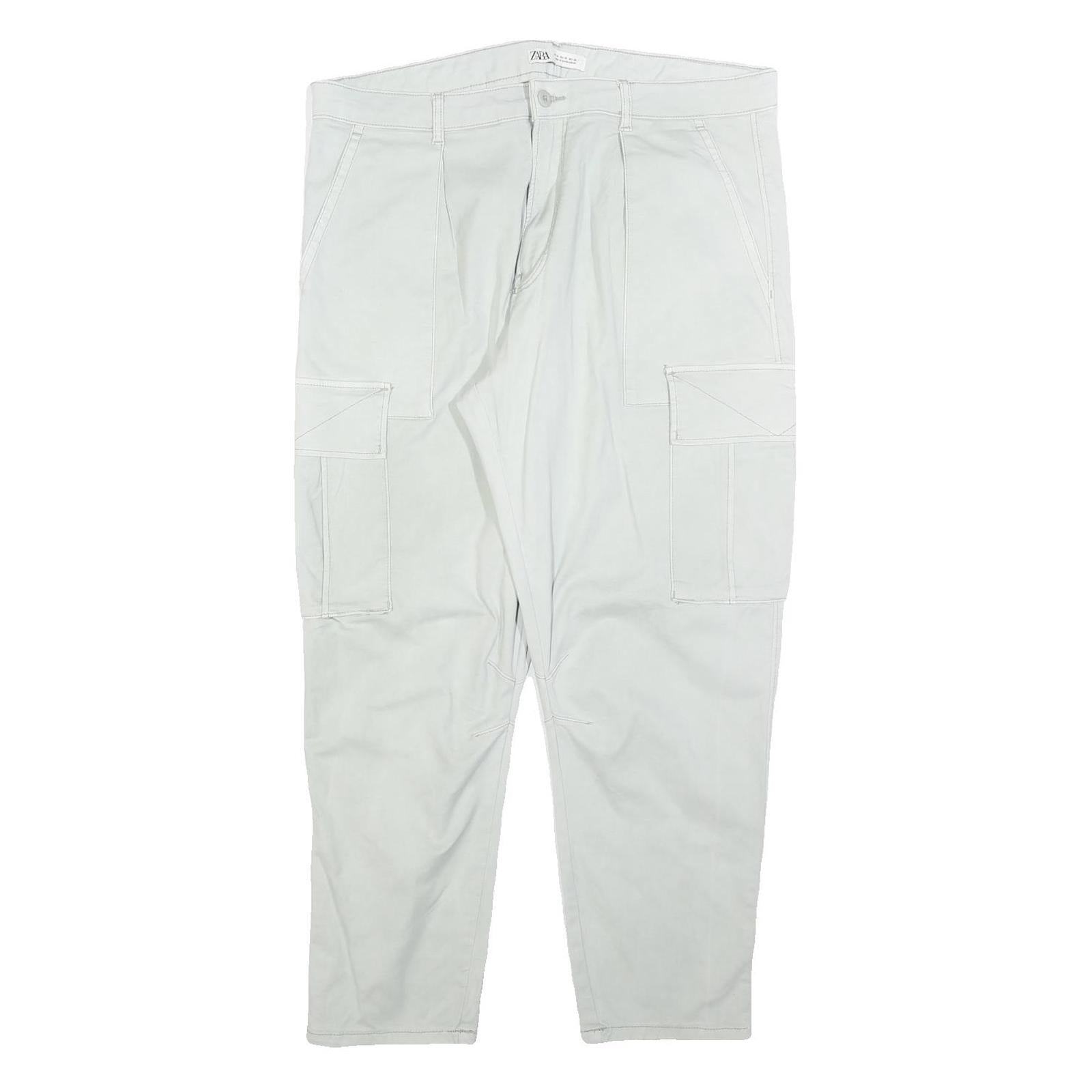 Buy ZARA Mens Cotton Blend Slim Light Grey Trousers W36 L28 Cargo Pocket Zip Closure Refurbished - $20.79 ZARA Mens Cotton Blend Slim Light Grey Trousers W36 L28 Cargo Pocket Zip Closure Refurbished - N/A refurbished available on Cerqular