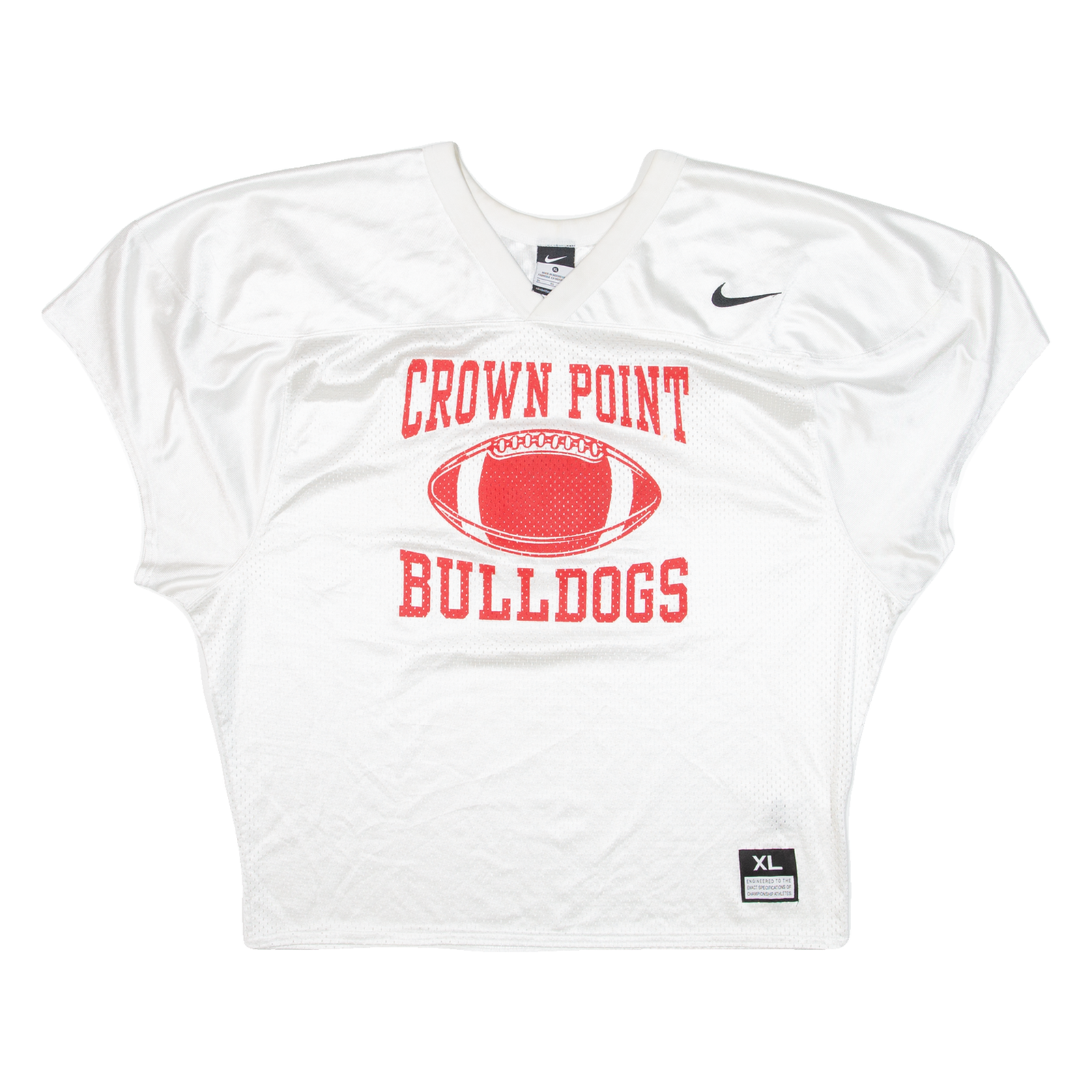 NIKE Crown Point Bulldogs Mens Jersey White USA V-Neck XL Refurbished - N/A refurbished available on Cerqular