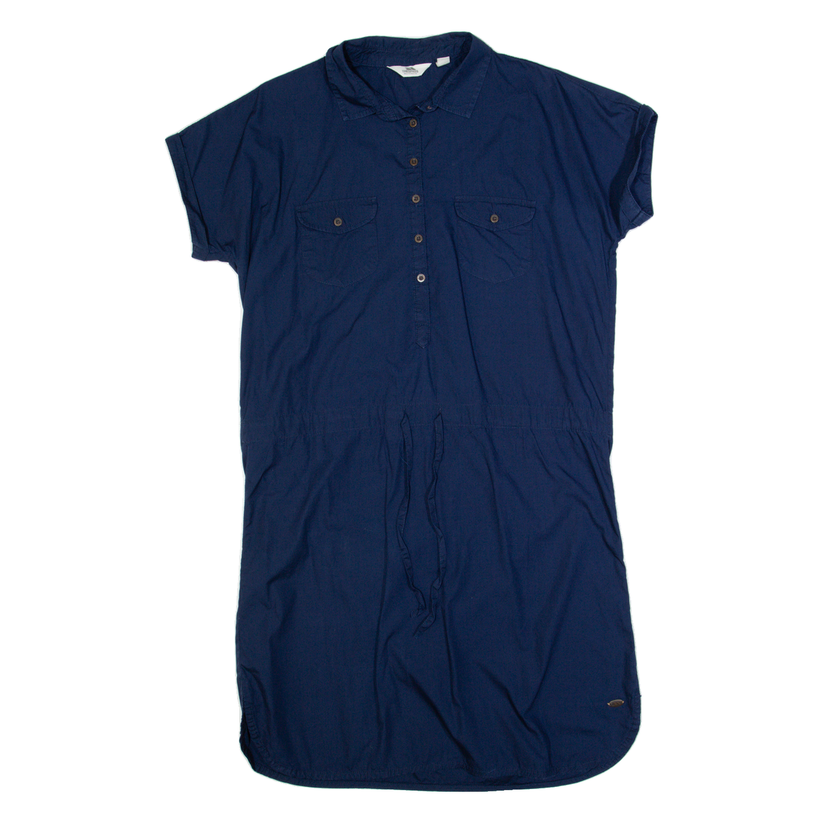 TRESPASS Womens Shirt Dress Blue Short Sleeve Knee Length UK 14 Refurbished - N/A refurbished available on Cerqular