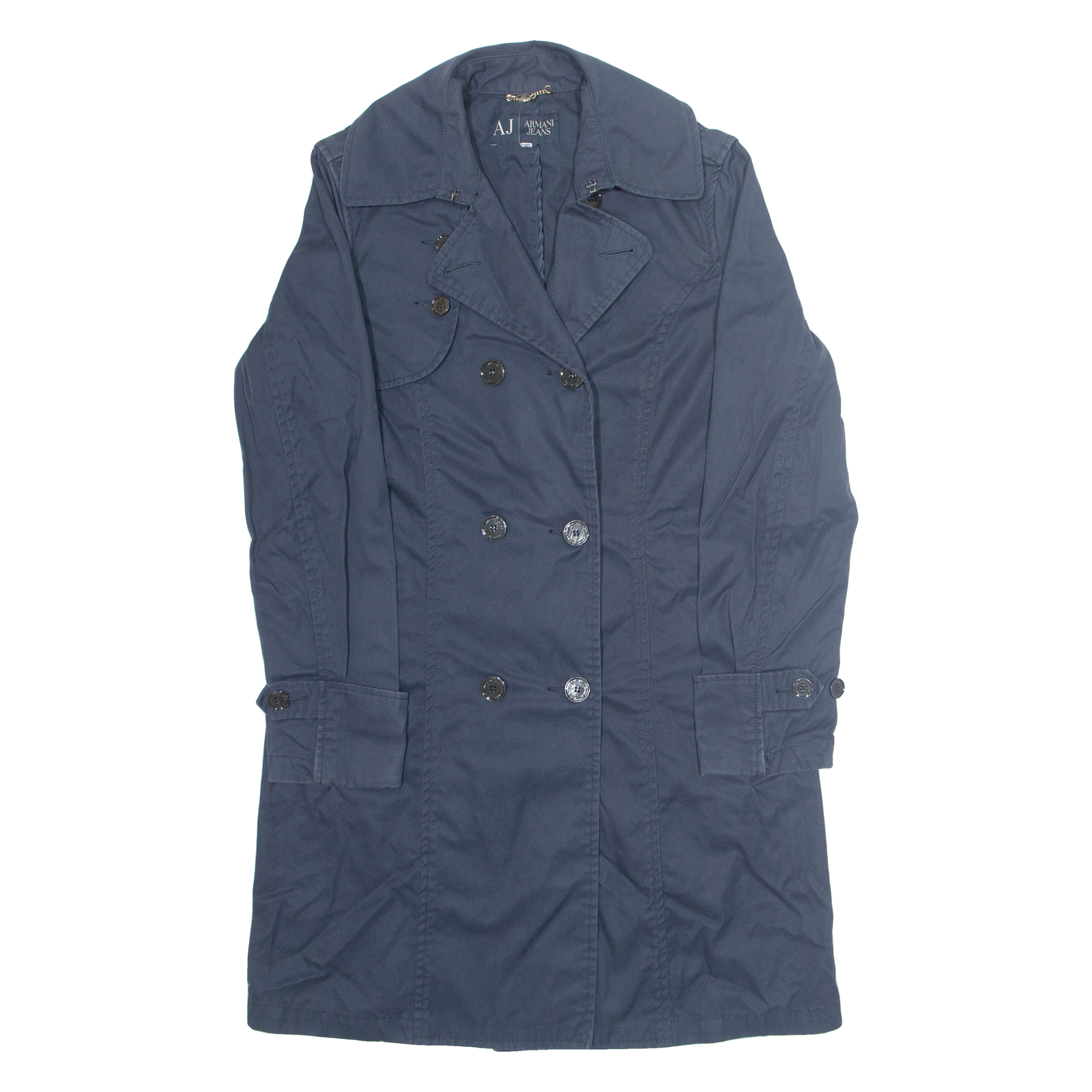 ARMANI JEANS Womens Overcoat Jacket Blue L Refurbished - N/A refurbished available on Cerqular