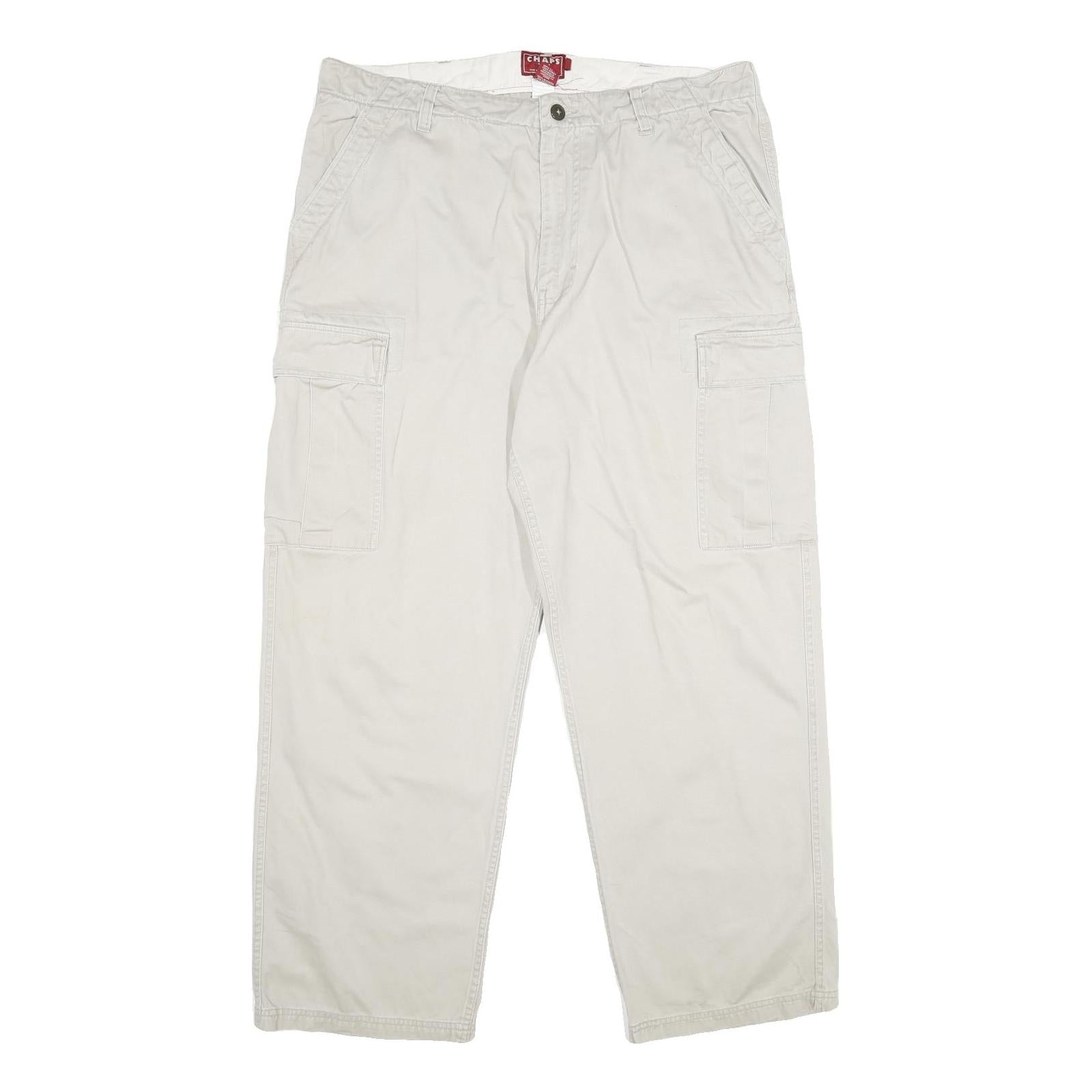 CHAPS Mens Cotton Beige Regular Fit Cargo Trousers W38 L30 Casual Utility Refurbished - N/A refurbished available on Cerqular