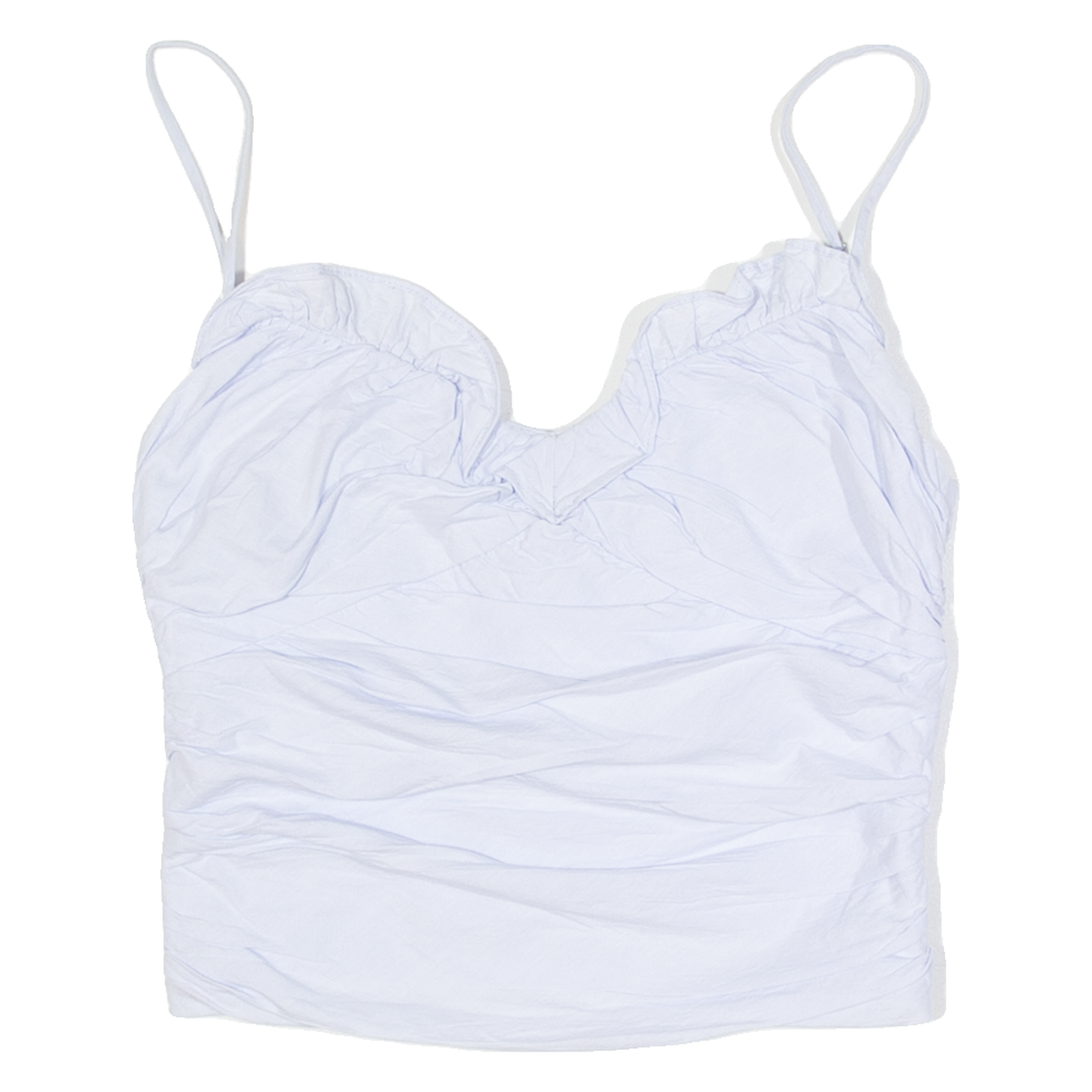 ZARA Ruched Womens Camisole Top Blue V-Neck Sleeveless S Refurbished - N/A refurbished available on Cerqular