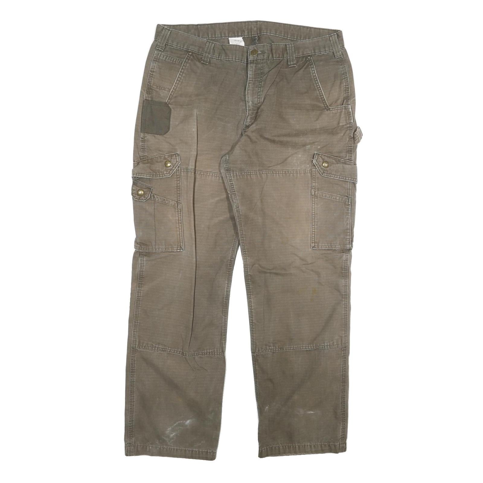 CARHARTT Mens Jeans Khaki Relaxed Straight Cotton Blend W38 L32 Workwear Zip Refurbished - N/A refurbished available on Cerqular