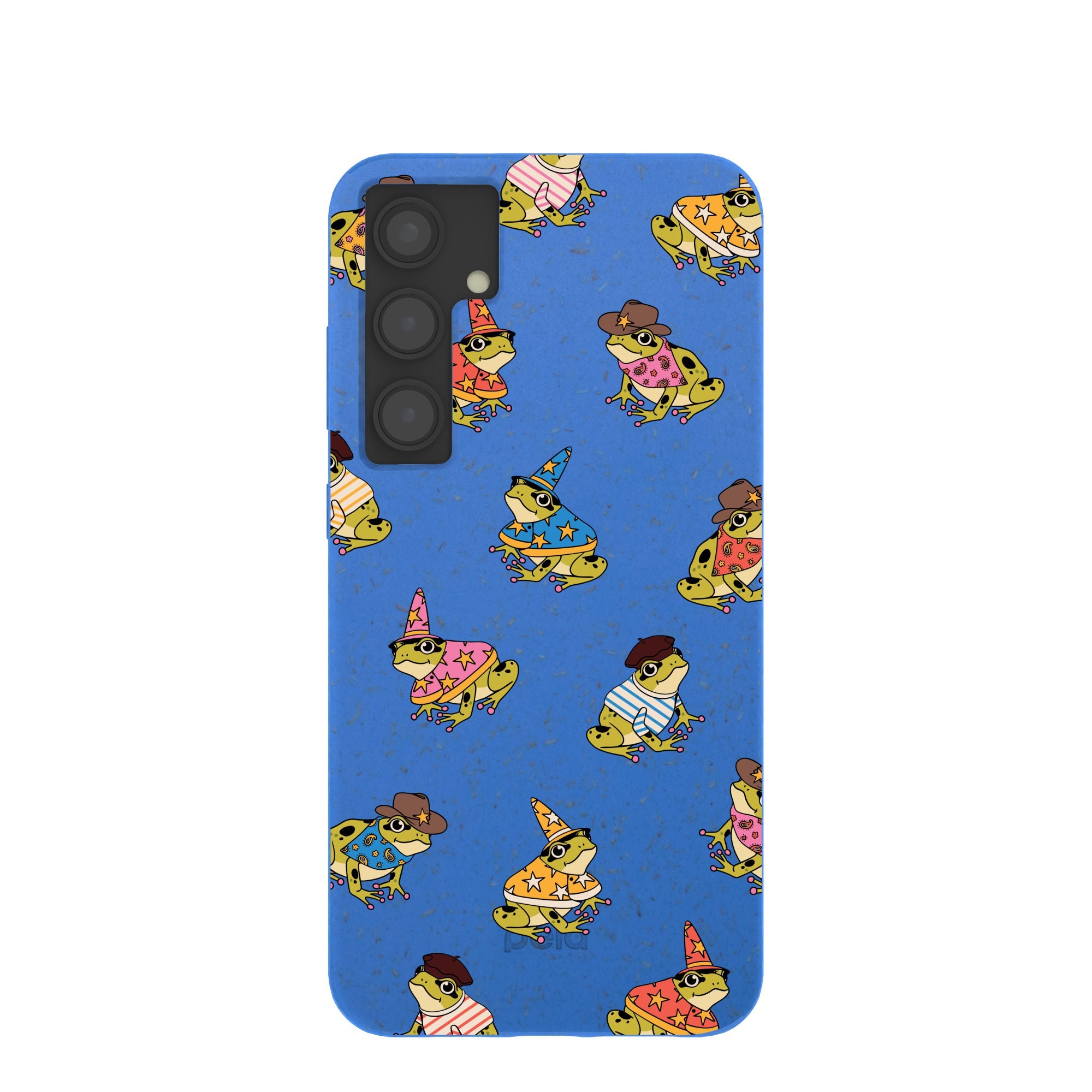 Electric Blue Fancy Frogs Samsung Galaxy S24+(Plus) Case Refurbished - Pela Case refurbished available on Cerqular