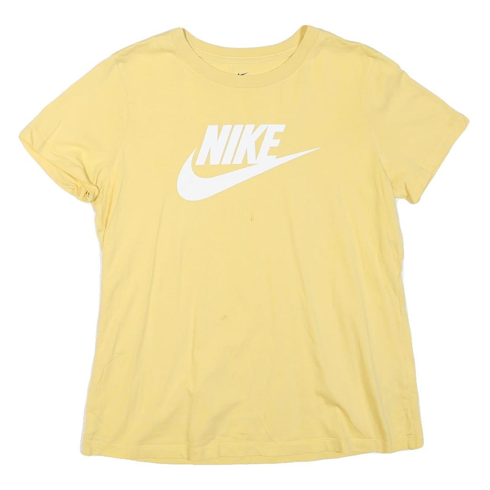 NIKE Womens Yellow T-Shirt M Short Sleeve Crew Neck Cotton Blend Casual Refurbished - N/A refurbished available on Cerqular