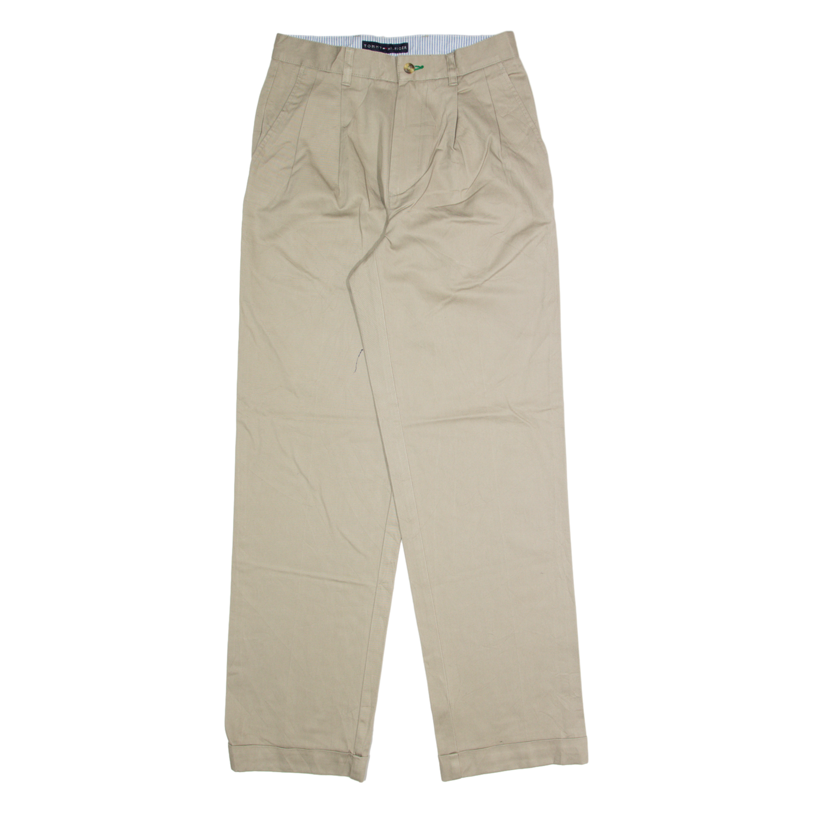 TOMMY HILFIGER Chino Mens Trousers Beige Regular Straight W26 L32 Refurbished - N/A refurbished available on Cerqular