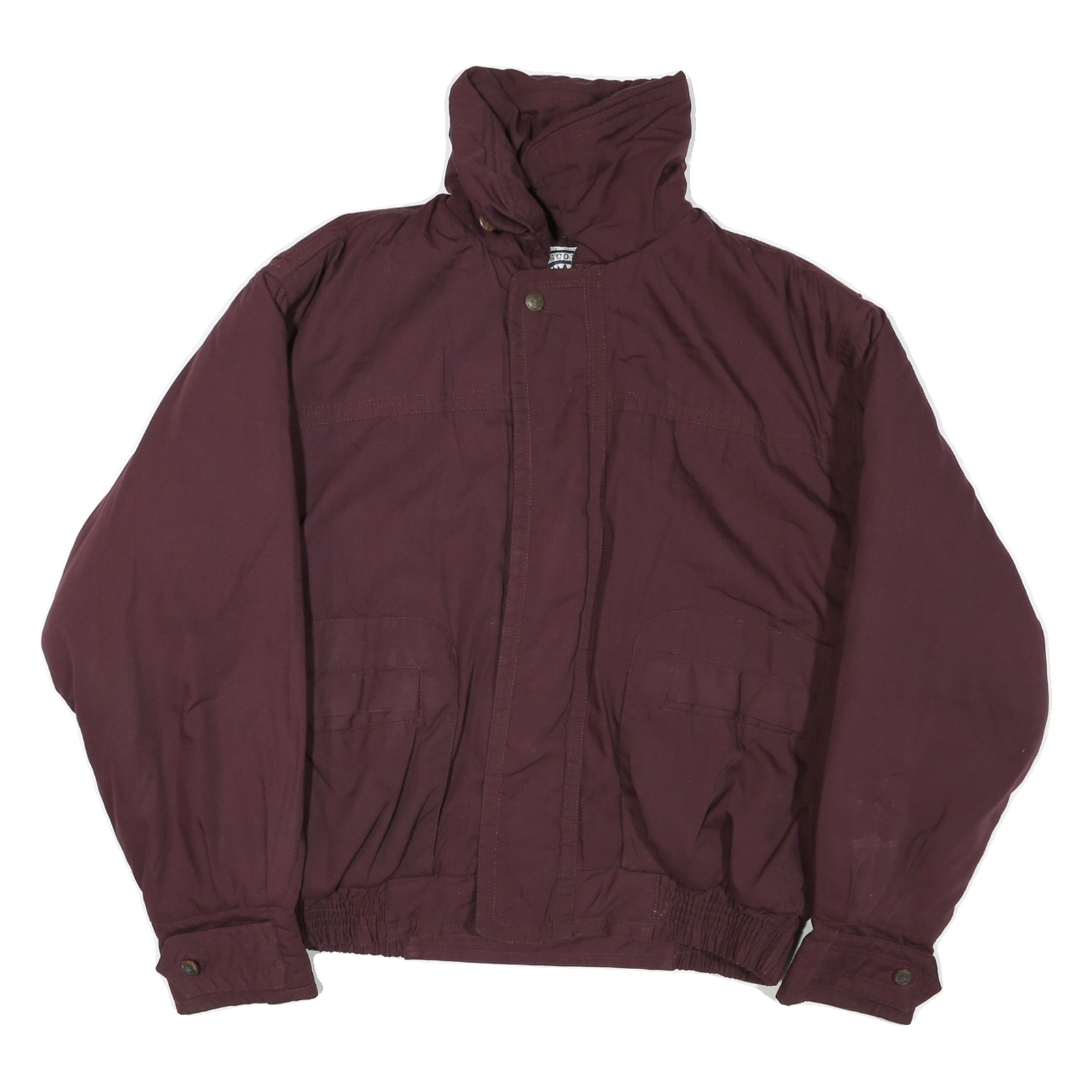 Womens Maroon Cotton Blend Outdoor Jacket XL Regular Fit Long Sleeve Stand-Up Refurbished - N/A refurbished available on Cerqular