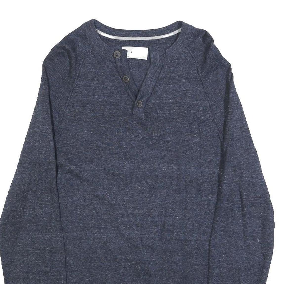 C&A Mens Blue Plain Cotton Pullover Crew Neck Jumper S Comfortable Casual Refurbished - N/A refurbished available on Cerqular