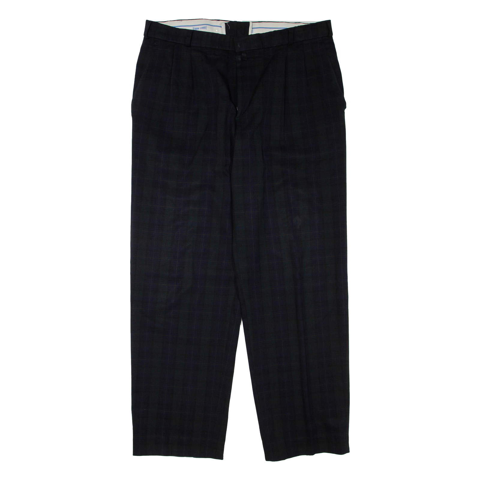 GINO RIZZI Check Mens Trousers Green Regular Tapered W34 L31 Refurbished - N/A refurbished available on Cerqular