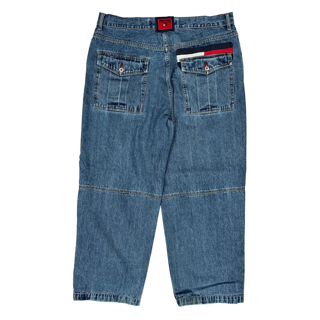 Tommy Jeans Wide Leg Jeans - 36W 29L Blue Denim Refurbished - Thrifted (note: this is a term often used to describe second- refurbished available on Cerqular