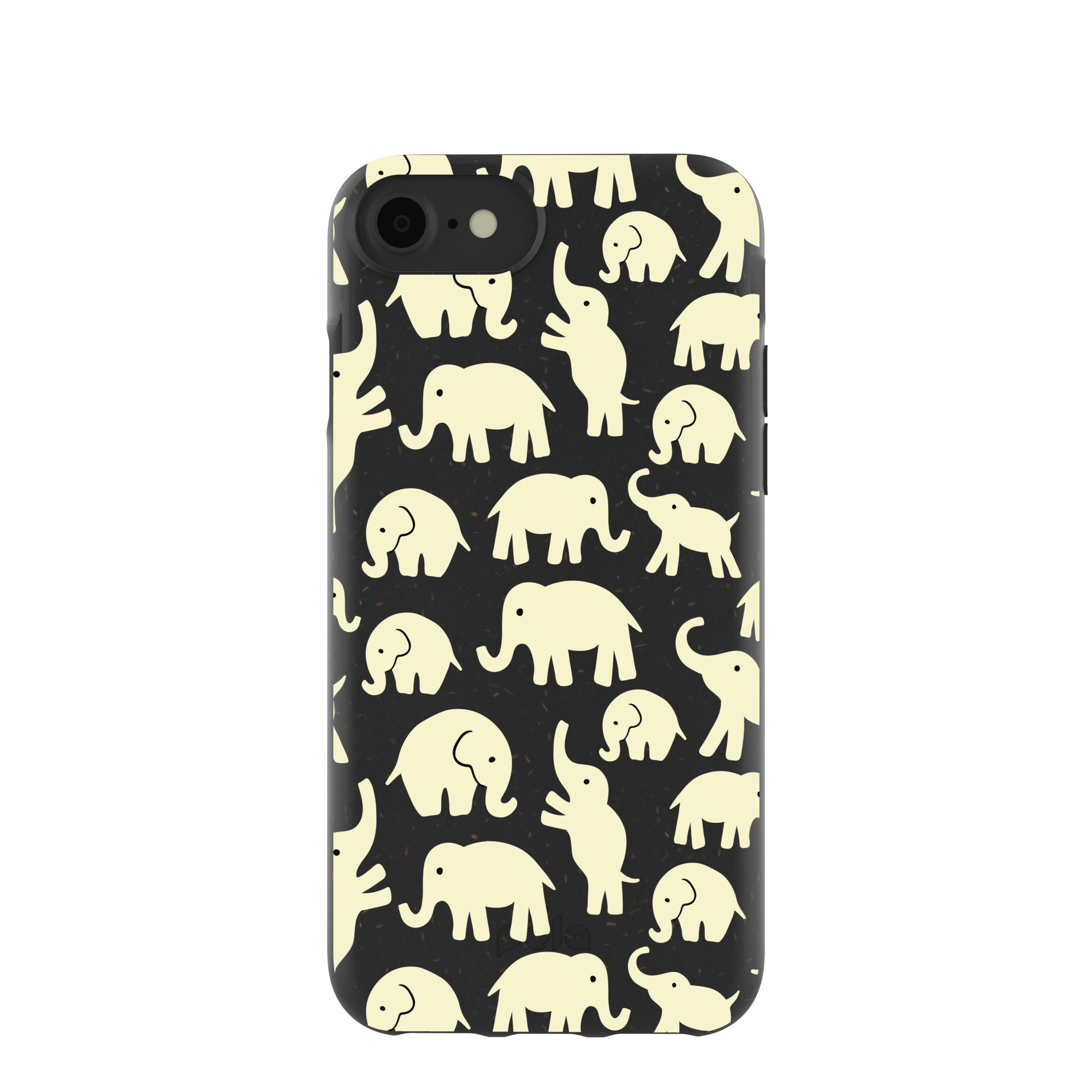 Black Little Elephants iPhone 6/6s/7/8/SE Case Refurbished - Pela Case refurbished available on Cerqular