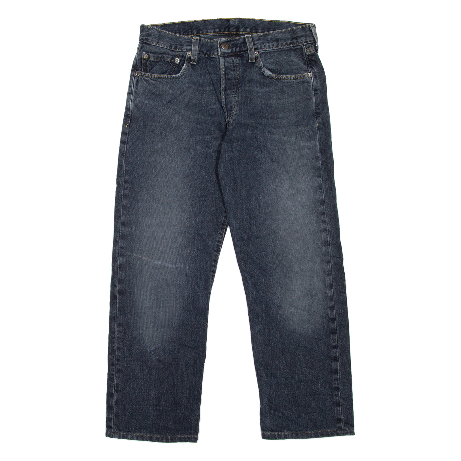 LEVI'S 501 Jeans Mens Black Regular Straight Stone Wash W32 L25 Refurbished - N/A refurbished available on Cerqular