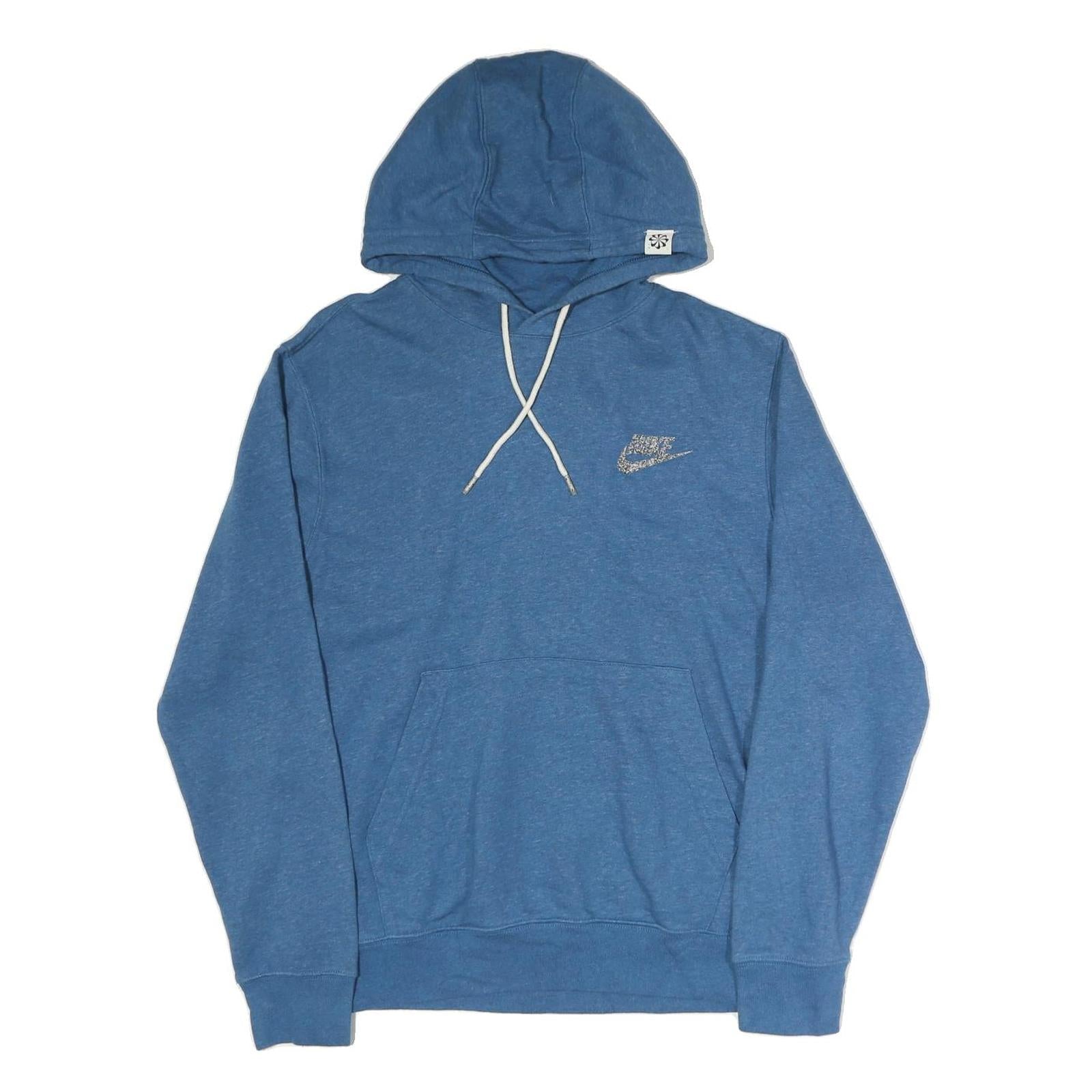 NIKE Mens Blue Pullover Hoodie M Casual Cotton Drawstring Hood Sweatshirt Refurbished - N/A refurbished available on Cerqular