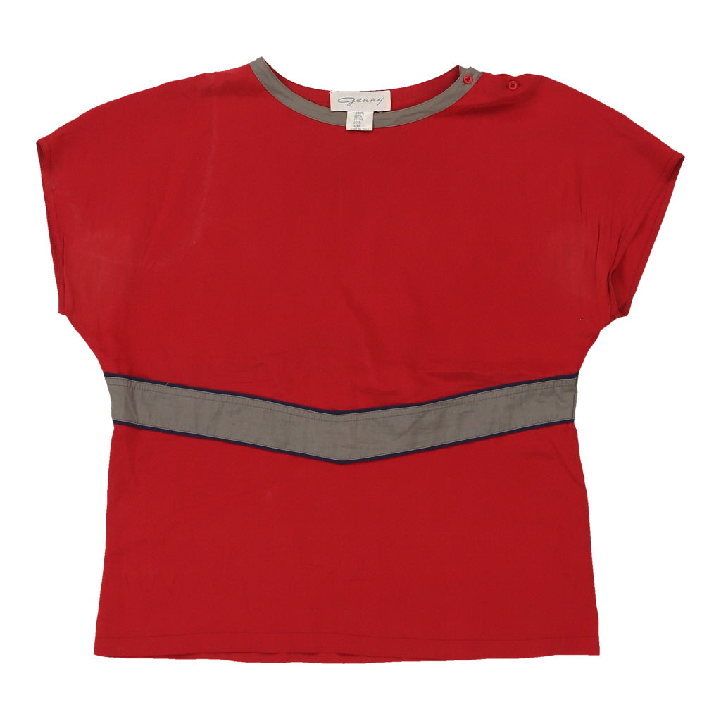 Genny Top - Medium Red Silk Refurbished - Thrifted (note: this is a term often used to describe second- refurbished available on Cerqular