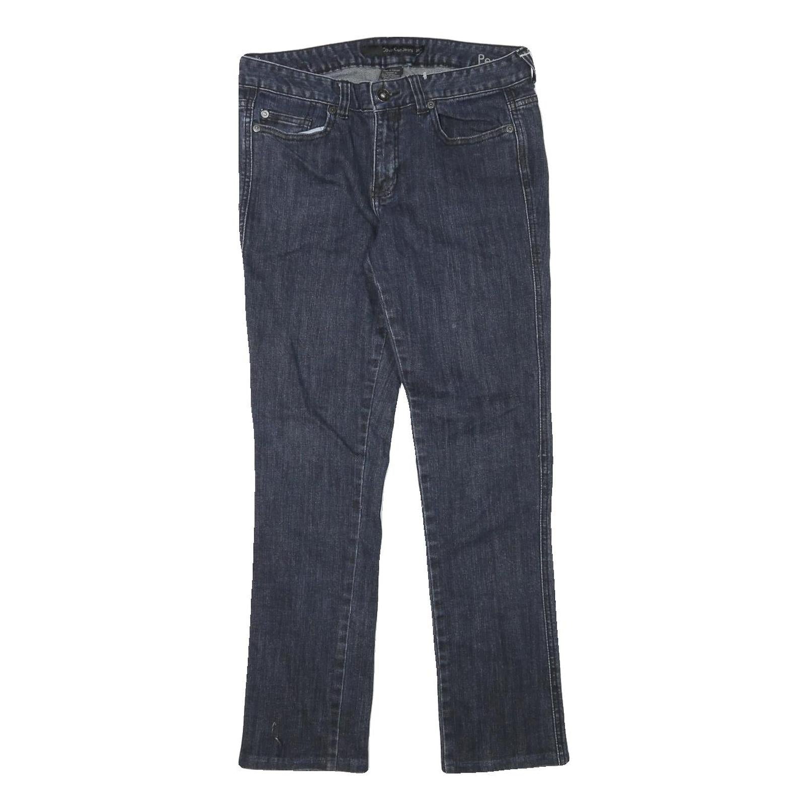 CALVIN KLEIN JEANS Womens Slim Blue Denim Raw W30 L28 Stretch Comfortable Refurbished - N/A refurbished available on Cerqular