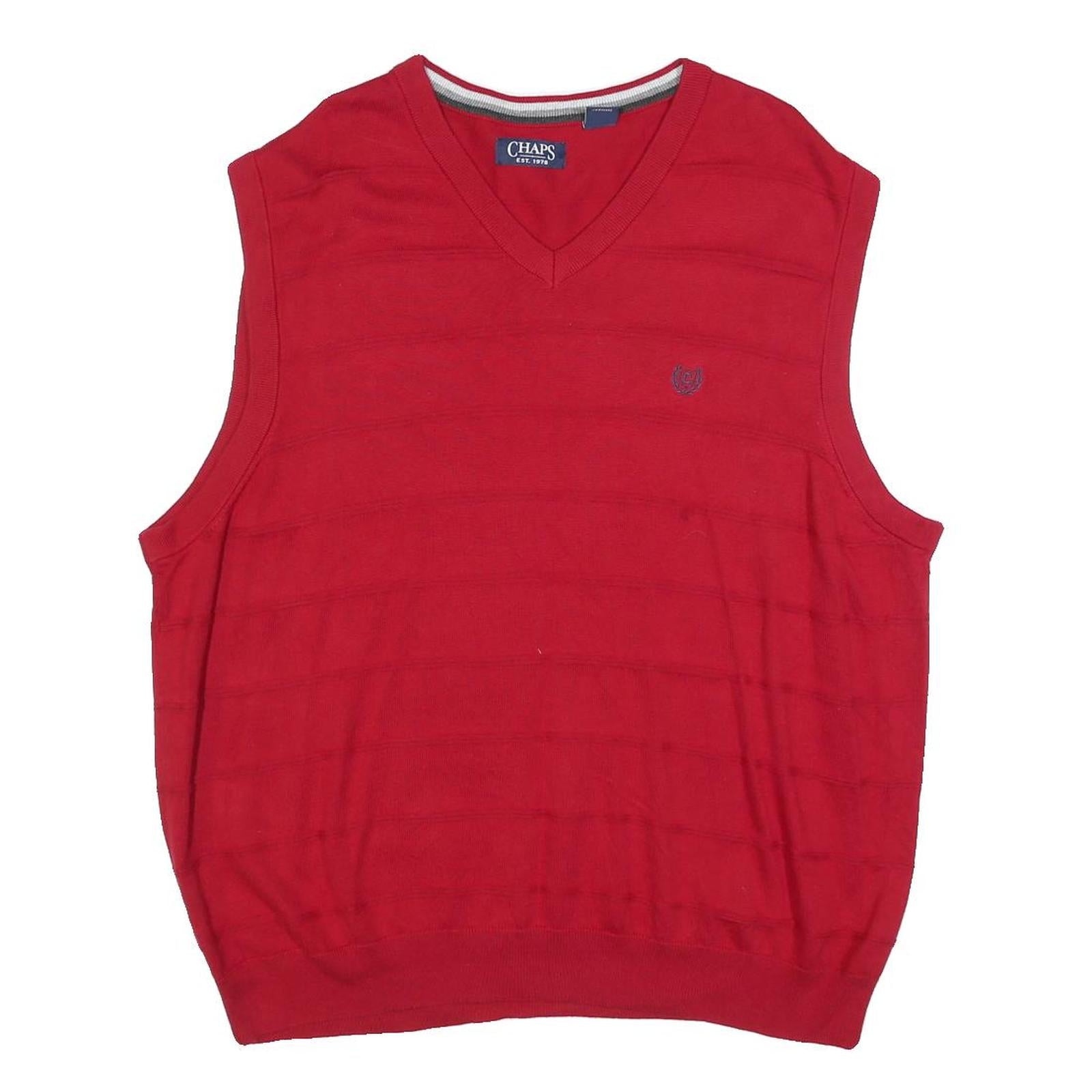 Buy CHAPS Mens Red Patterned Jumper V-Neck Basic Knit 2XL Sleeveless Cotton Blend Refurbished - $20.79 CHAPS Mens Red Patterned Jumper V-Neck Basic Knit 2XL Sleeveless Cotton Blend Refurbished - N/A refurbished available on Cerqular