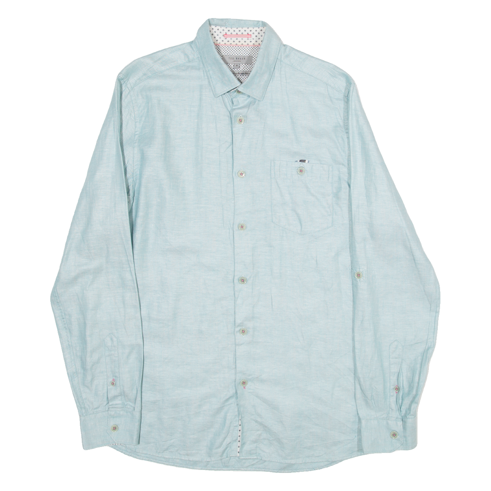 TED BAKER Mens Plain Shirt Blue Long Sleeve M Refurbished - N/A refurbished available on Cerqular