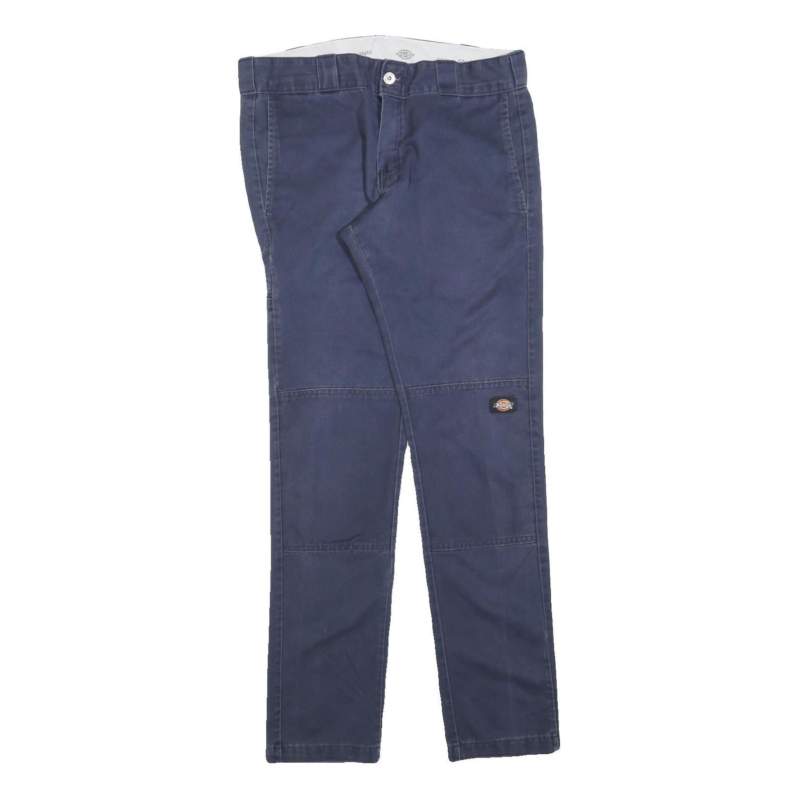 DICKIES Mens Cotton Blend Navy Slim Straight Trousers W32 L32 Workwear Casual Refurbished - N/A refurbished available on Cerqular