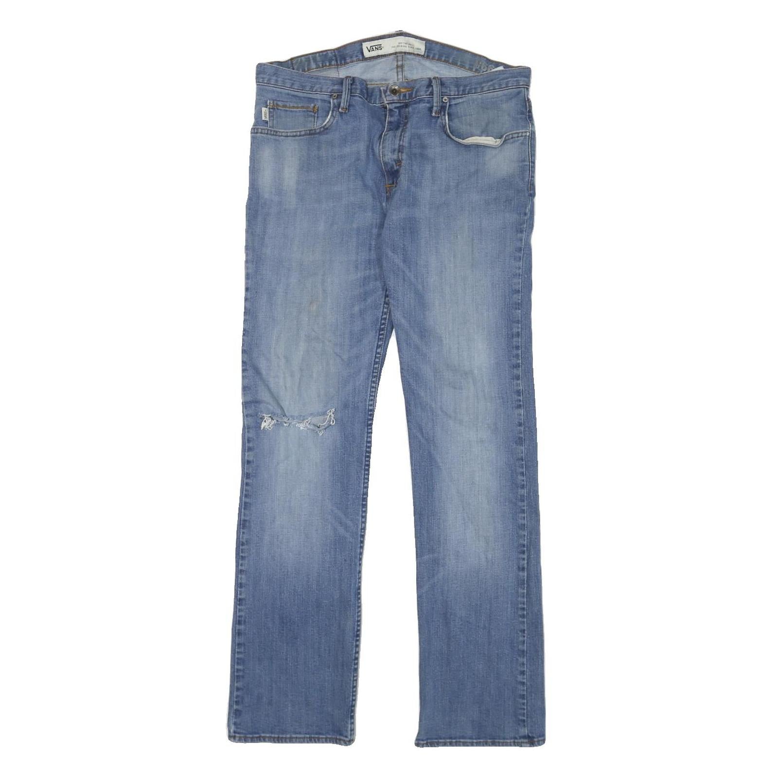 VANS Mens Jeans Blue Cotton Blend Regular Straight Zip W32 L31 Casual Denim Refurbished - N/A refurbished available on Cerqular