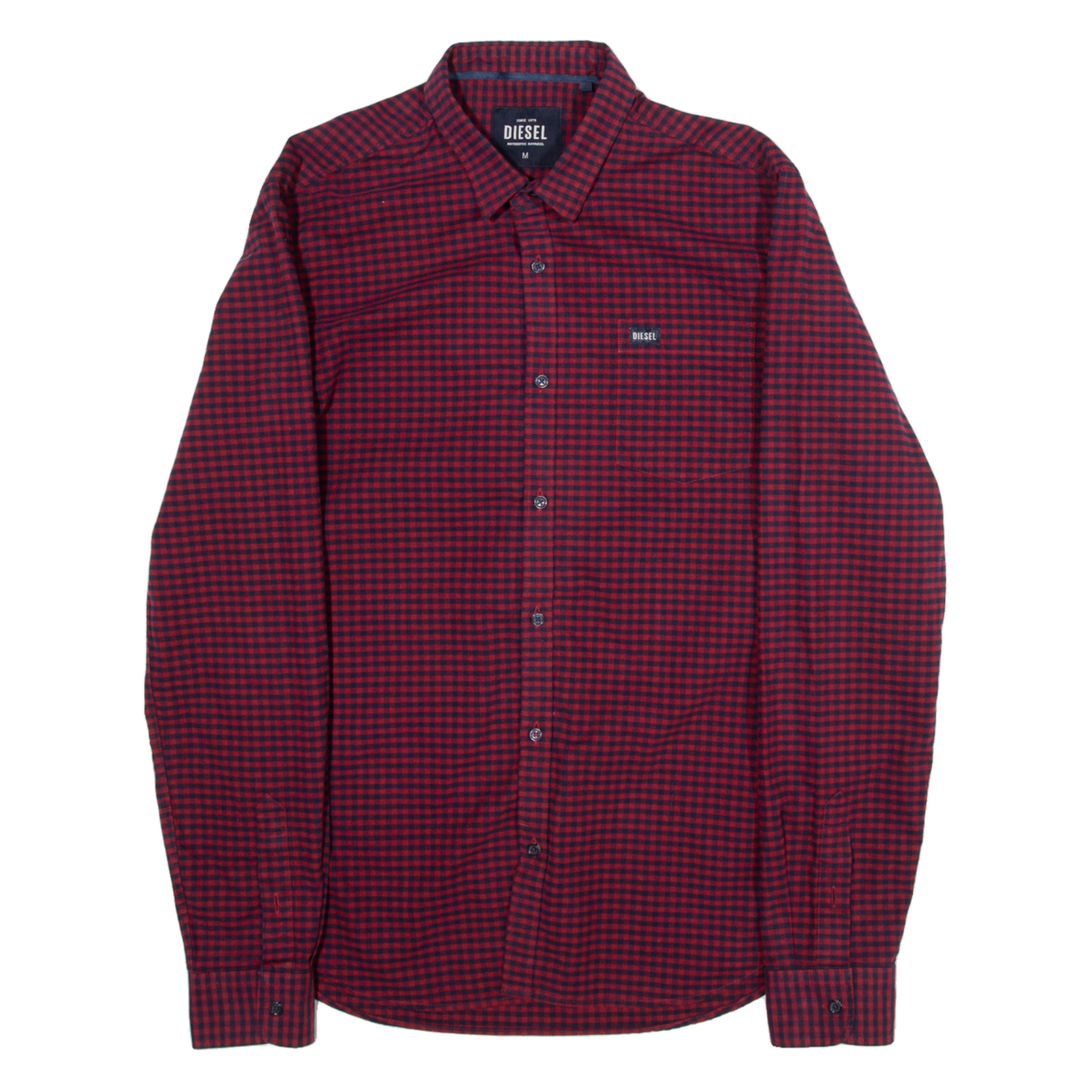 DIESEL Mens Shirt Red Gingham Long Sleeve M Refurbished - N/A refurbished available on Cerqular