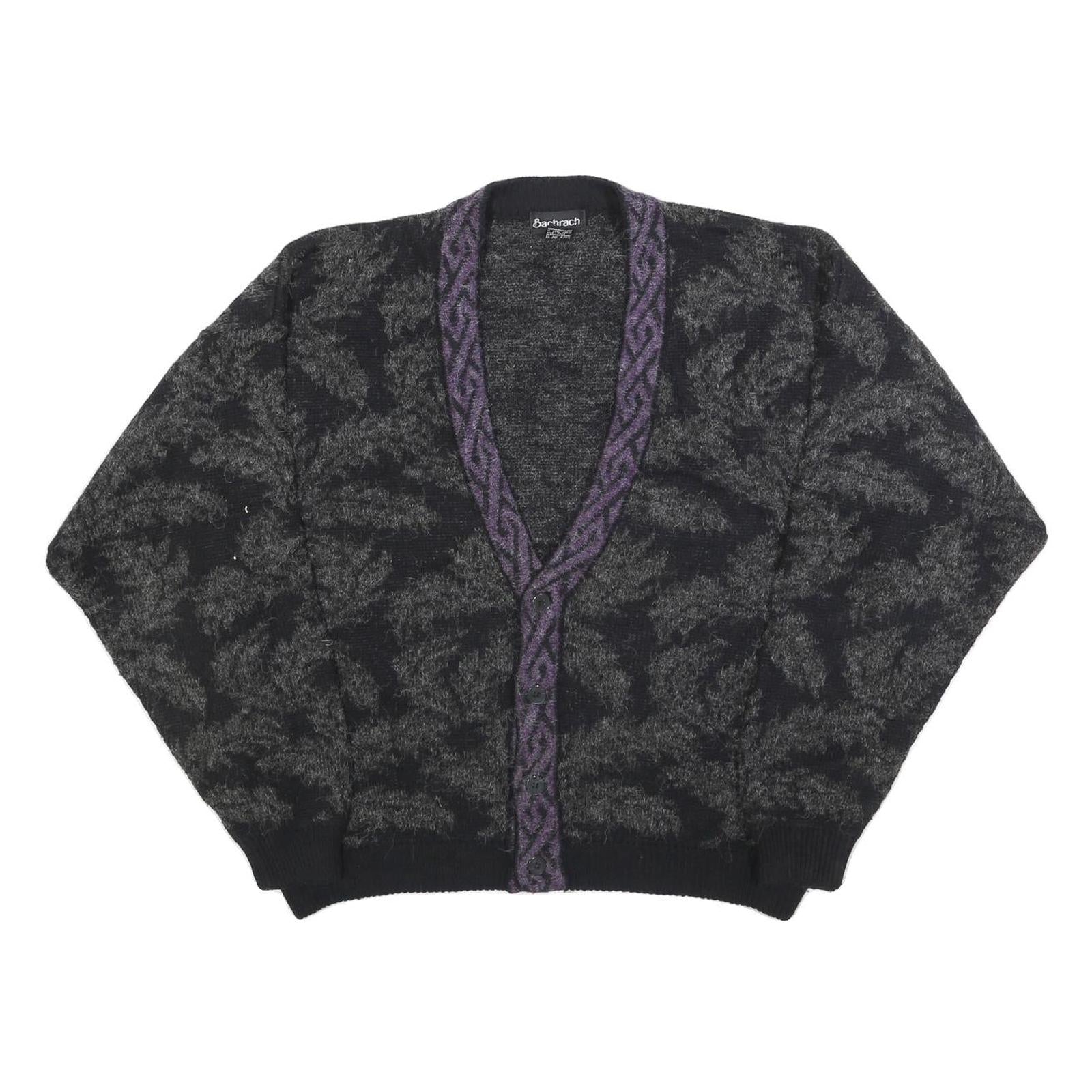 BACHRACH Womens Black & Grey Patterned Button Up Jumper M Knitwear Elegant Refurbished - N/A refurbished available on Cerqular