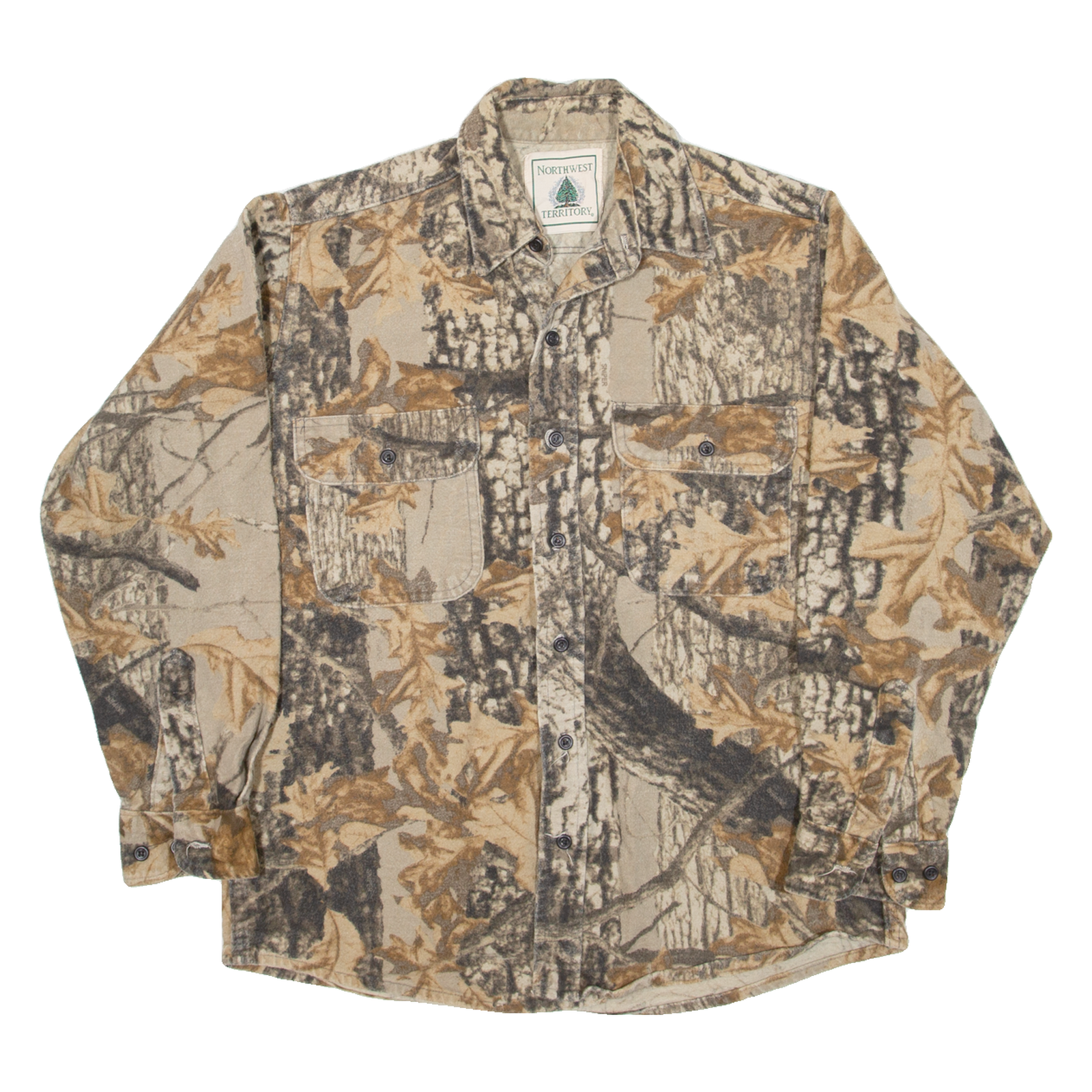 NORTHWEST TERRITORY Mens Flannel Shirt Brown Camouflage Long Sleeve M Refurbished - N/A refurbished available on Cerqular