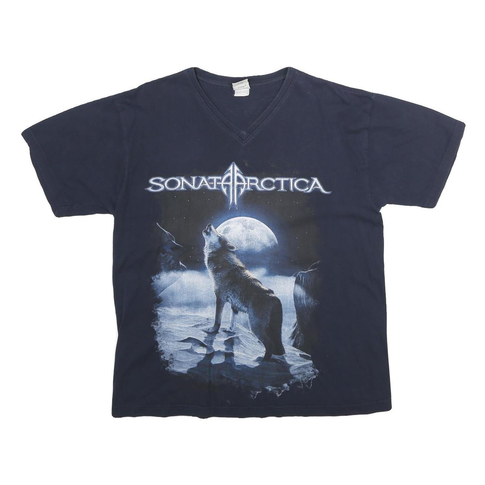 SONAR VANITY Mens Blue Sonata Arctica Graphic T-Shirt M V-Neck Cotton Refurbished - N/A refurbished available on Cerqular