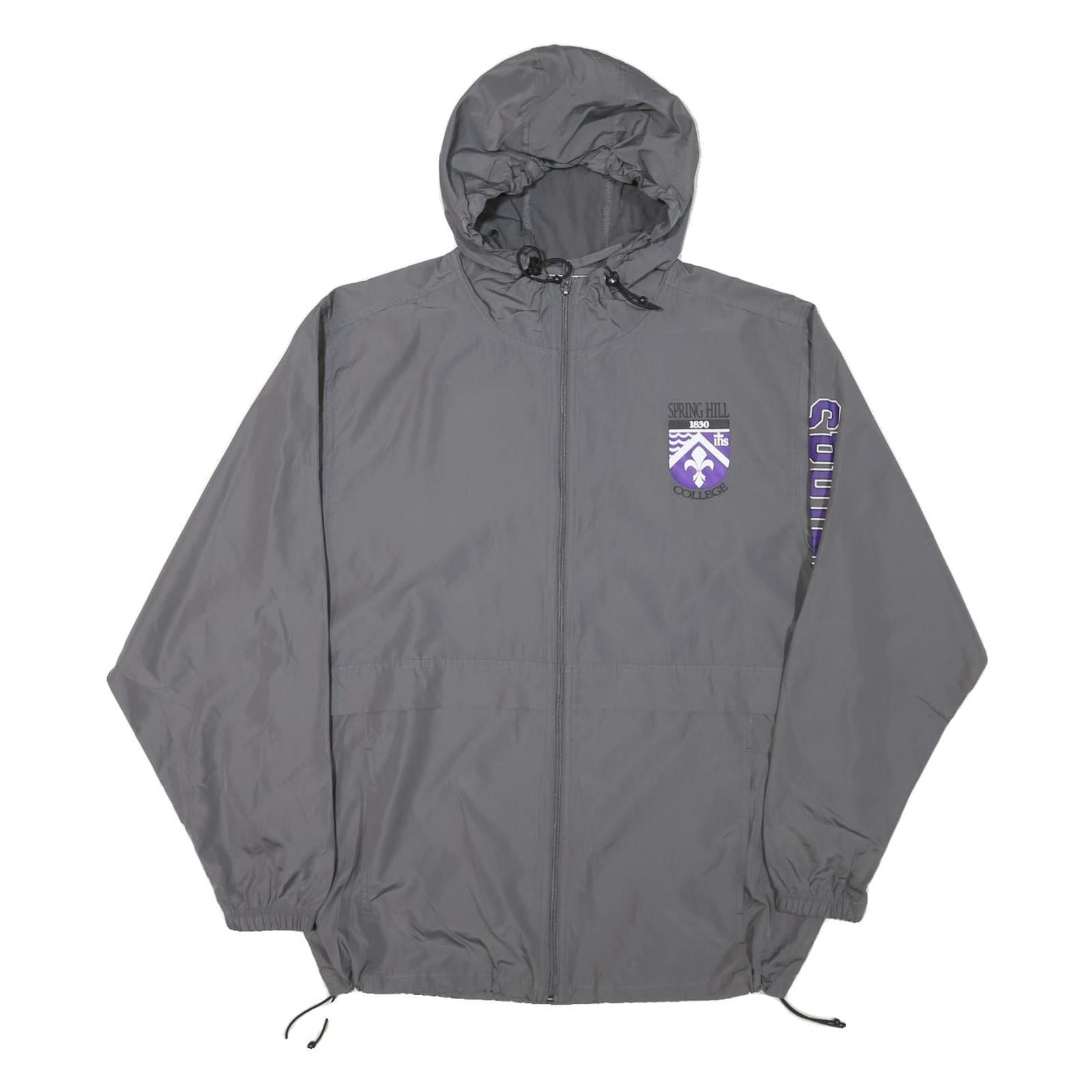CHAMPION Mens Grey & Purple College Zip Jacket L Polyester Blend Spring Hill Refurbished - N/A refurbished available on Cerqular