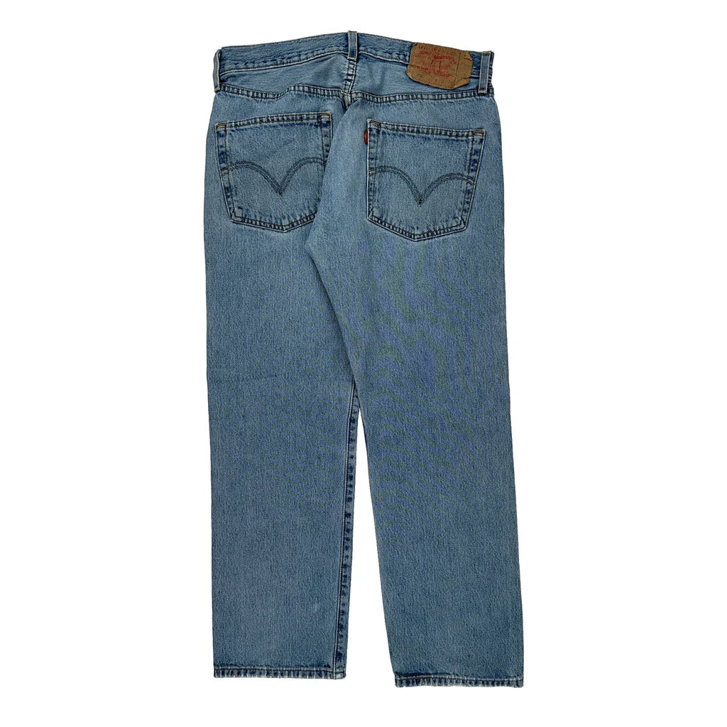 501 Levis Jeans - 33W 29L Light Wash Cotton Refurbished - Thrifted (note: this is a term often used to describe second- refurbished available on Cerqular
