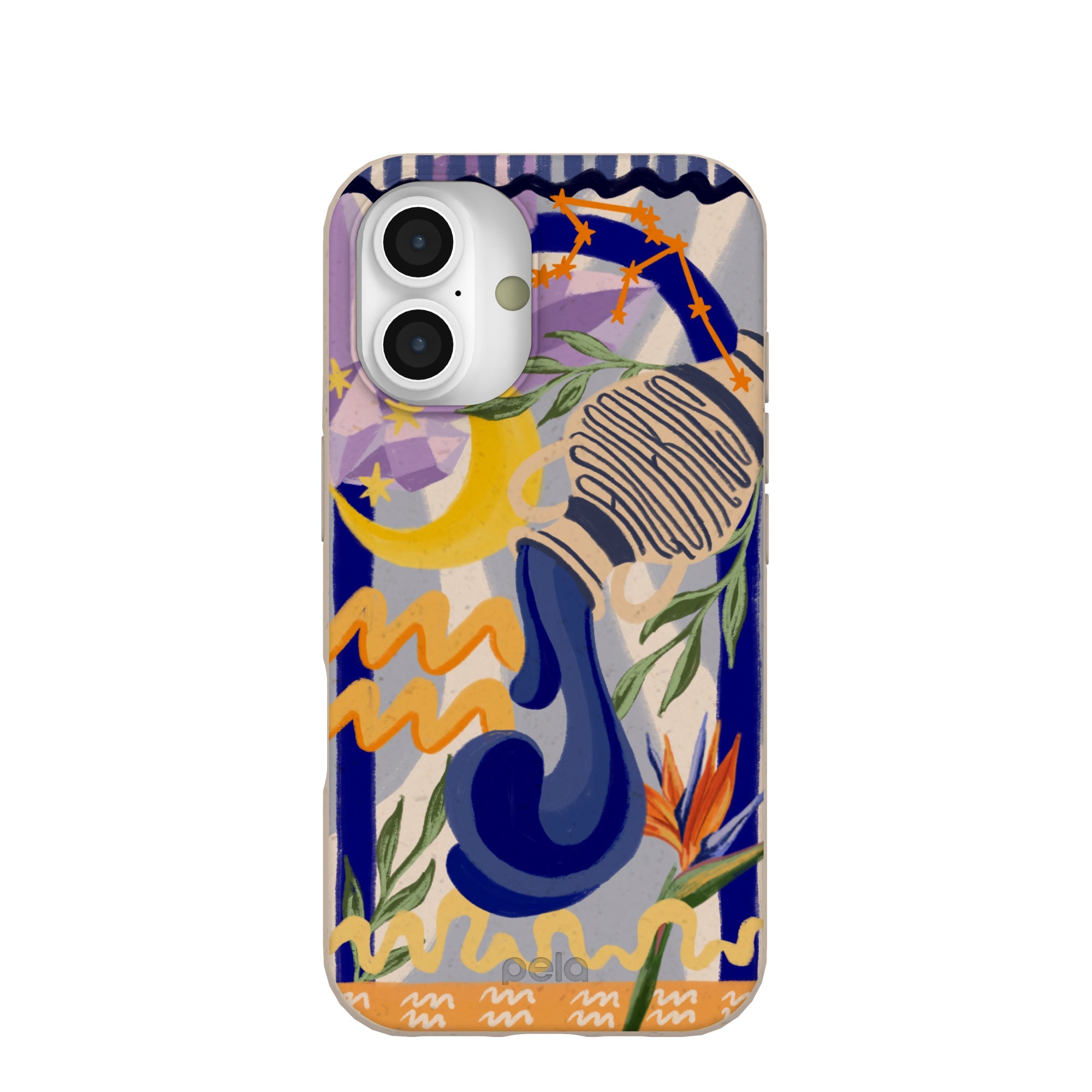 Seashell Aquarius Water iPhone 16 Case Refurbished - Pela Case refurbished available on Cerqular