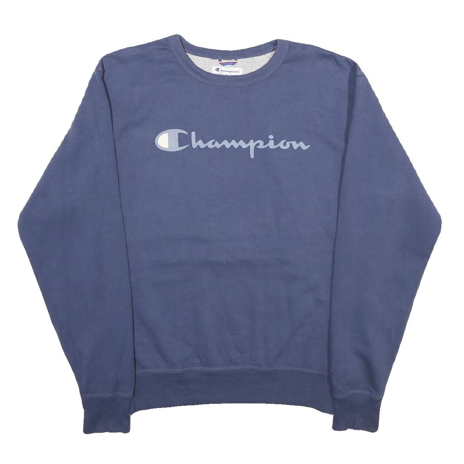 Buy CHAMPION Mens Blue Crew Neck M Sweatshirt Cotton Blend Pullover Logo Refurbished - $29.89 CHAMPION Mens Blue Crew Neck M Sweatshirt Cotton Blend Pullover Logo Refurbished - N/A refurbished available on Cerqular